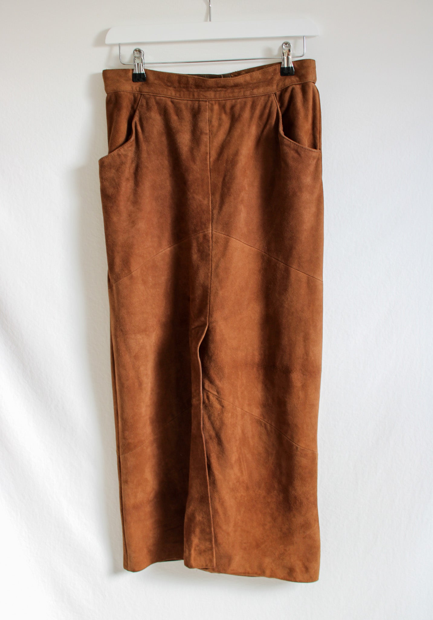 VINTAGE Suede Pencil Skirt UK 8-10