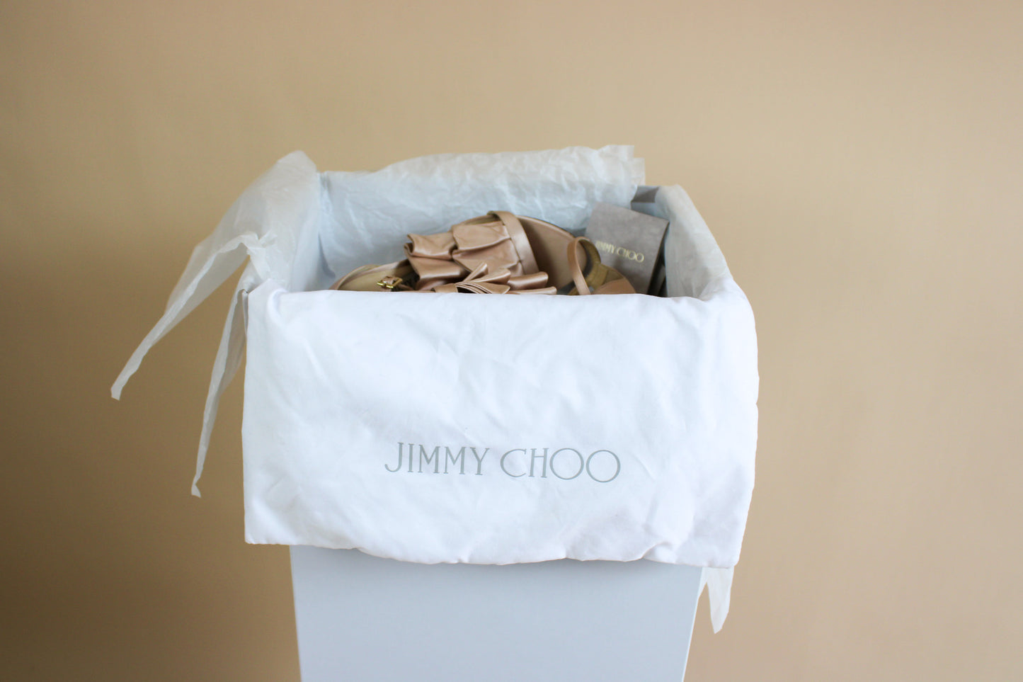 JIMMY CHOO Kami 100 Satin Pleated Heels Size 5