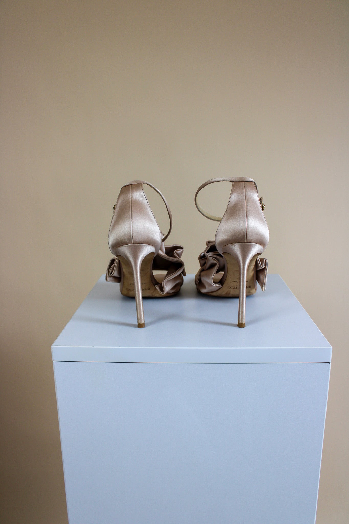 JIMMY CHOO Kami 100 Satin Pleated Heels Size 5