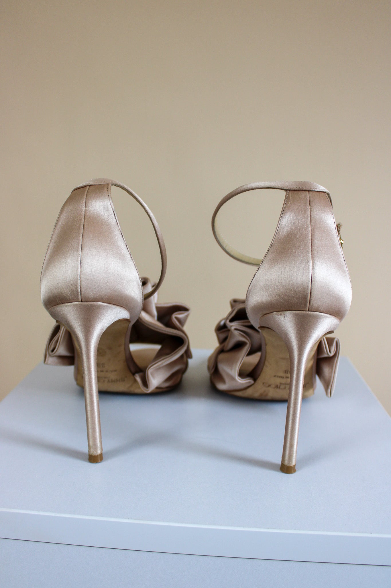 JIMMY CHOO Kami 100 Satin Pleated Heels Size 5