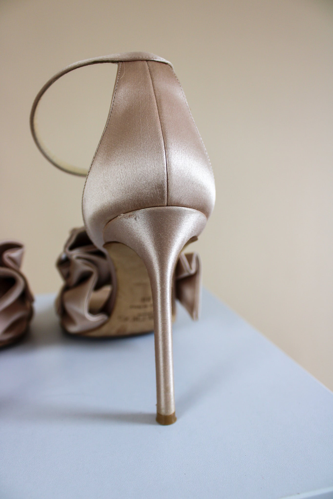 JIMMY CHOO Kami 100 Satin Pleated Heels Size 5