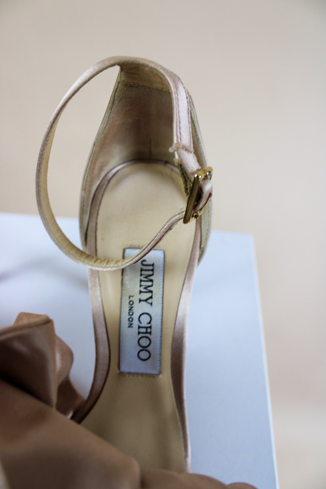 JIMMY CHOO Kami 100 Satin Pleated Heels Size 5
