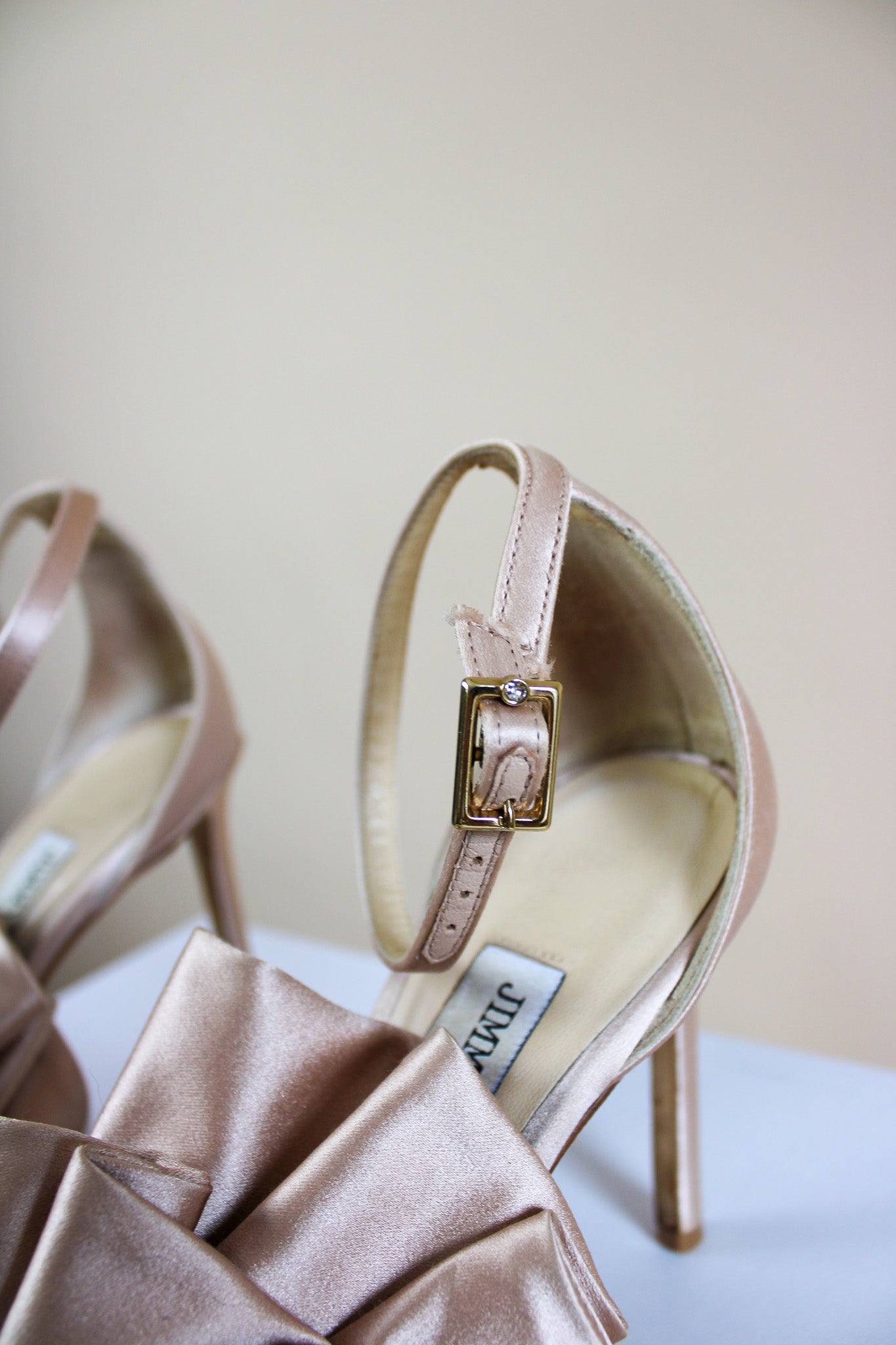 JIMMY CHOO Kami 100 Satin Pleated Heels Size 5