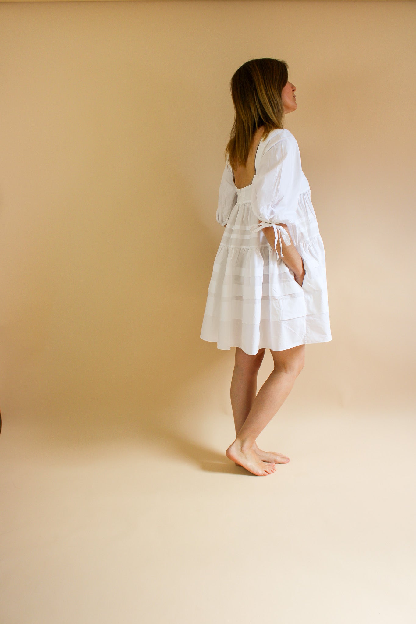 PAPER LONDON Martha Balloon Sleeve Dress Size 10