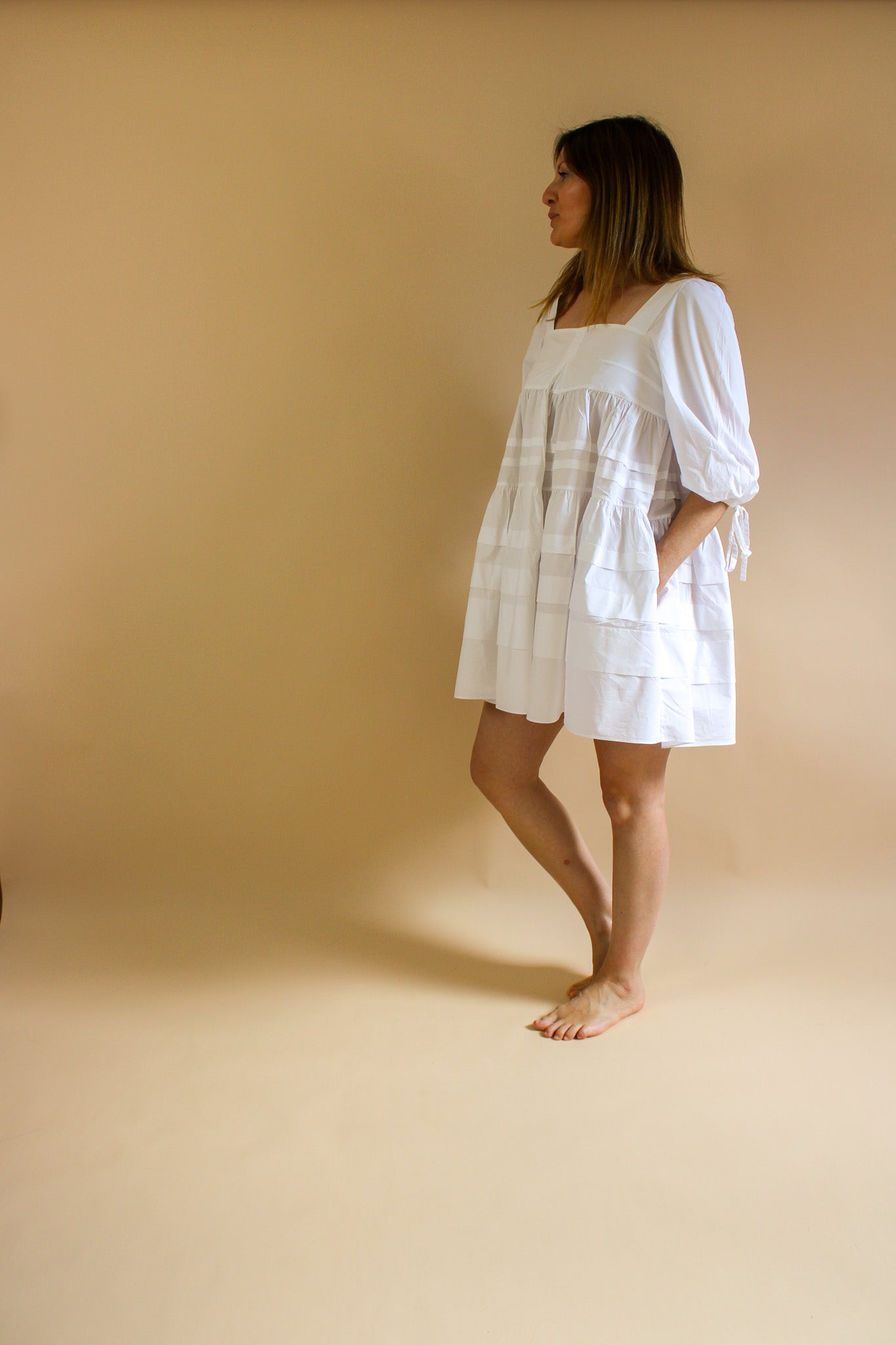 PAPER LONDON Martha Balloon Sleeve Dress Size 10