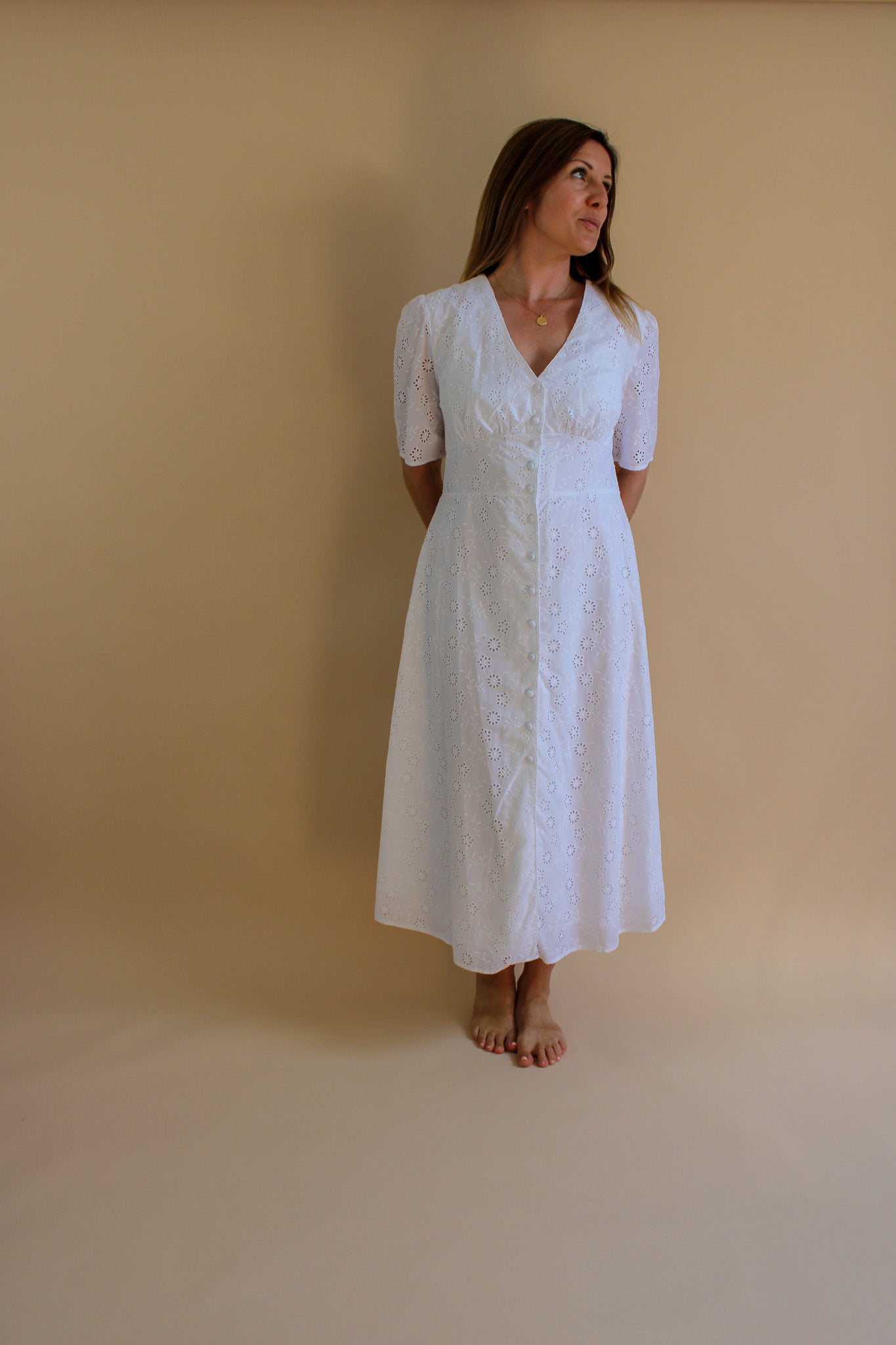 NOBODY'S CHILD Alexa Broderie Midi Dress Size 12