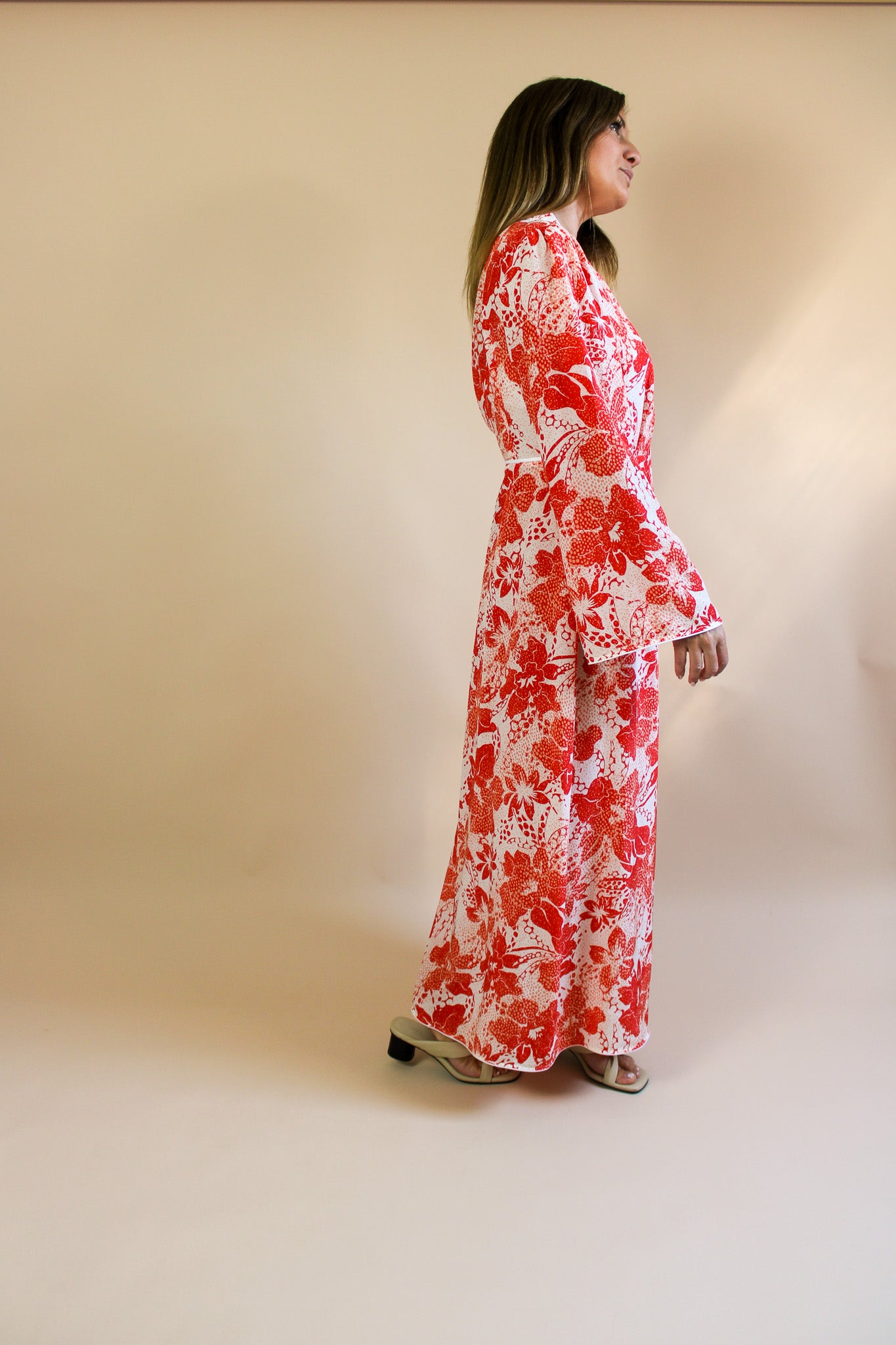 RIXO Cindy Silk Floral Print Maxi Wrap Dress Size M/ 12