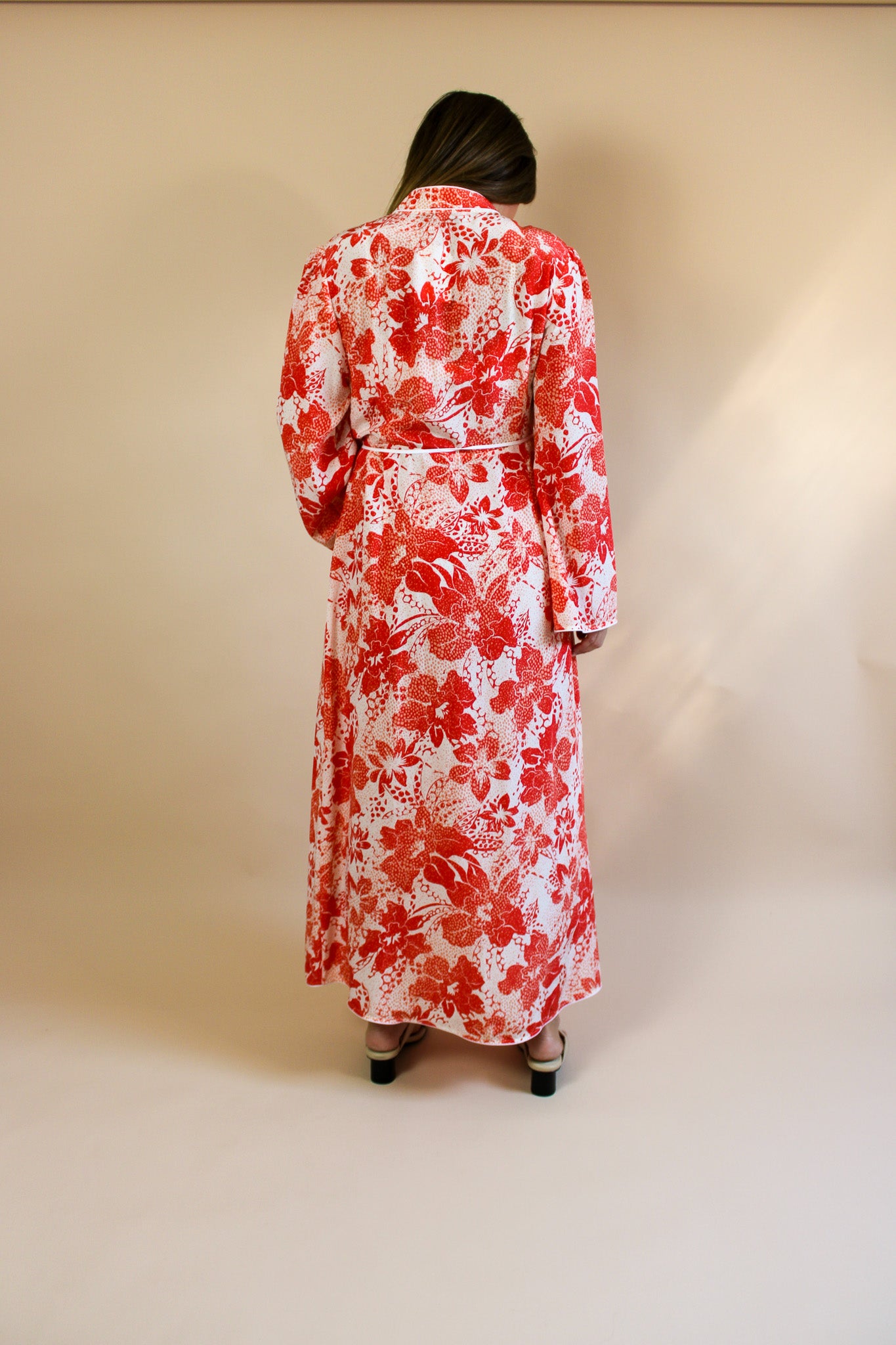 RIXO Cindy Silk Floral Print Maxi Wrap Dress Size M/ 12