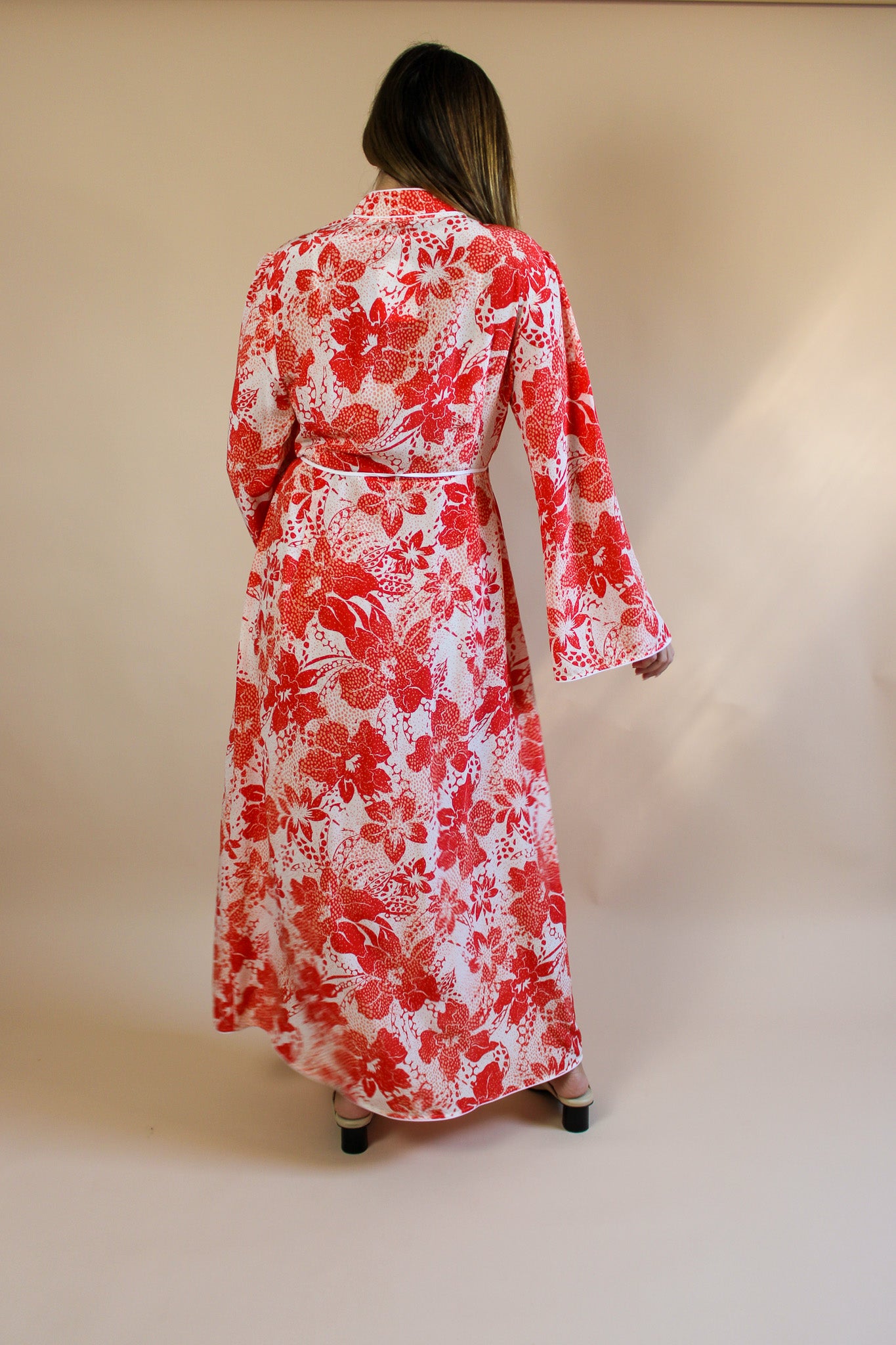 RIXO Cindy Silk Floral Print Maxi Wrap Dress Size M/ 12