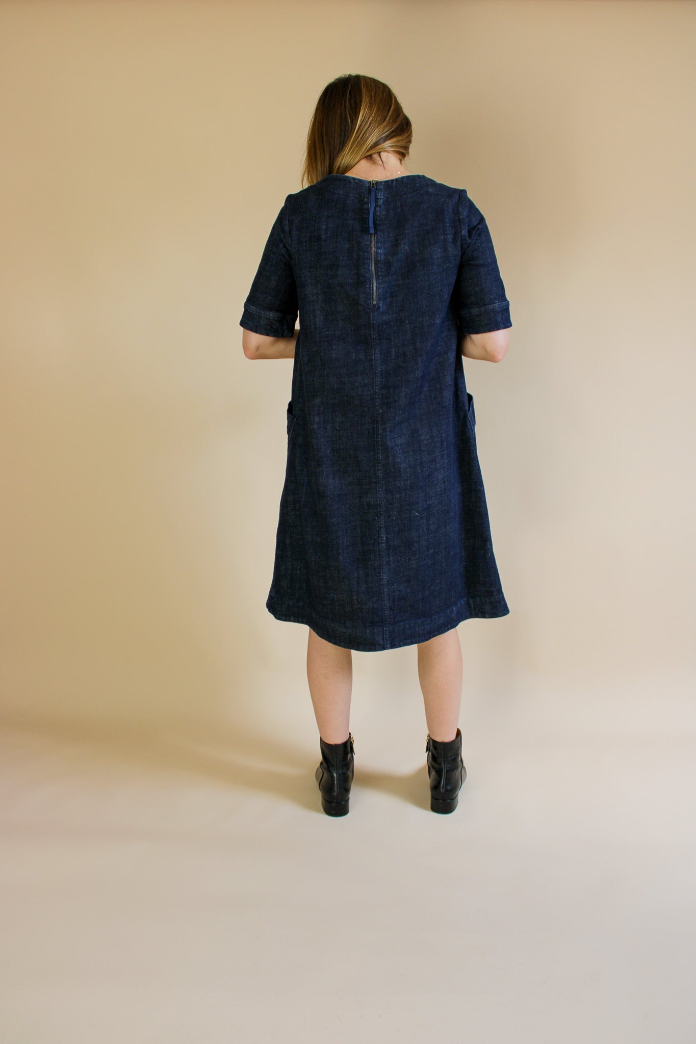 TOAST Short Sleeve A Line Denim Dress Size 12