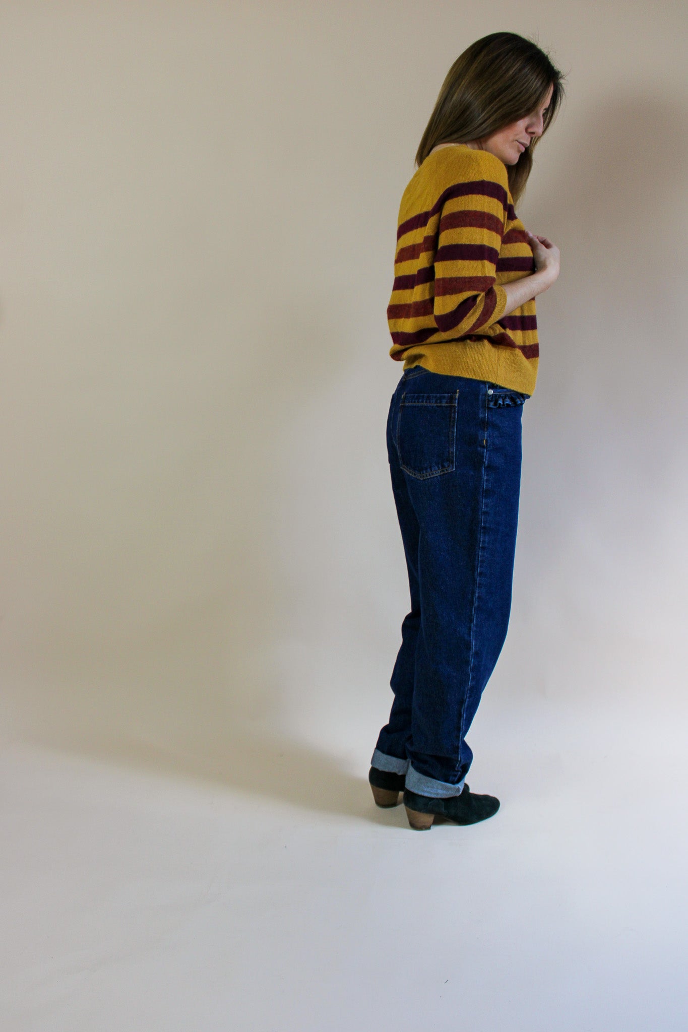 TOAST Honey striped 100% Alpaca cardigan Size M