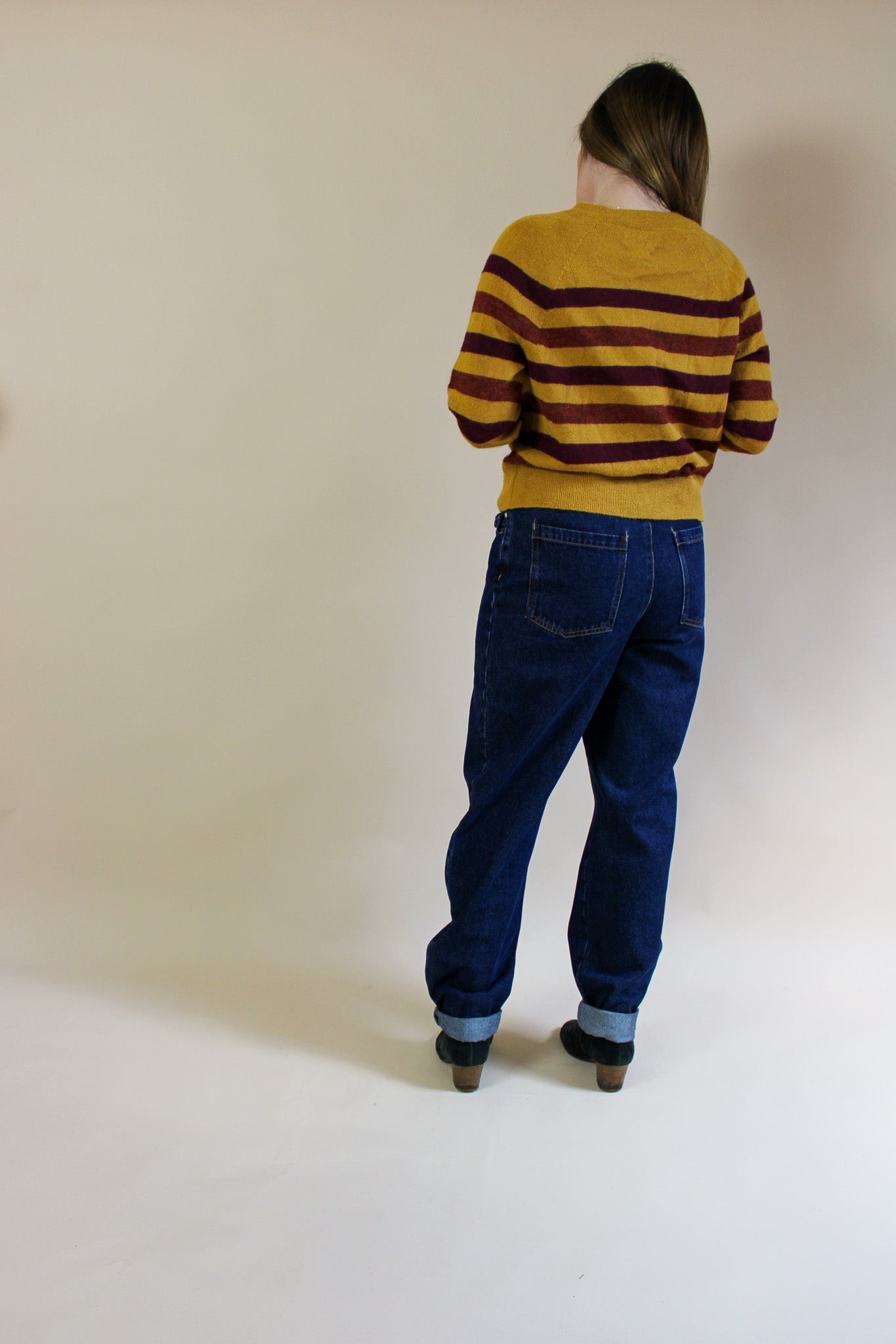 TOAST Honey striped 100% Alpaca cardigan Size M