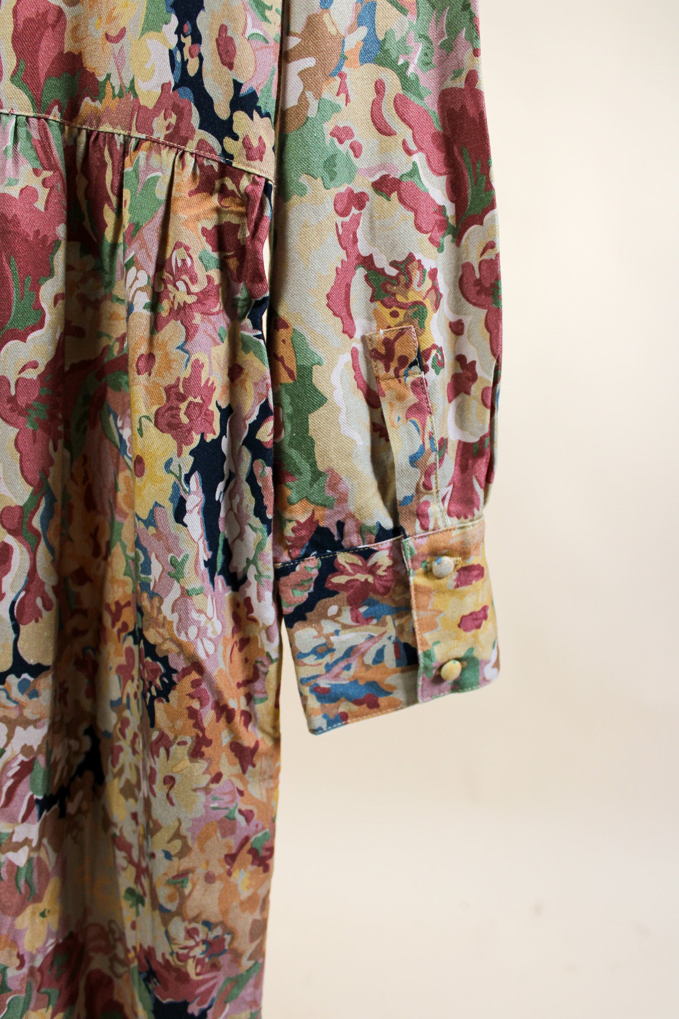 Y.M.C All Over Floral Print Gathered Midi Dress Size M