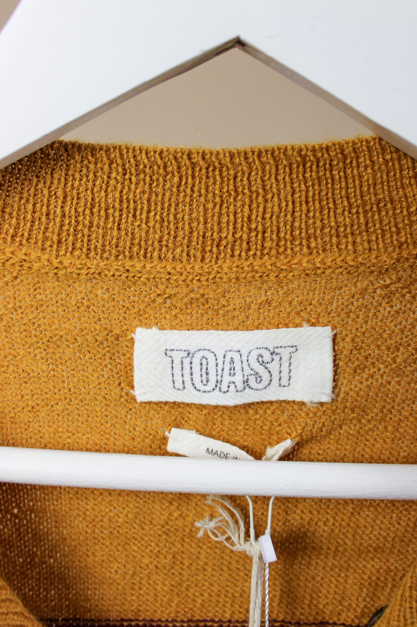 TOAST Honey striped 100% Alpaca cardigan Size M
