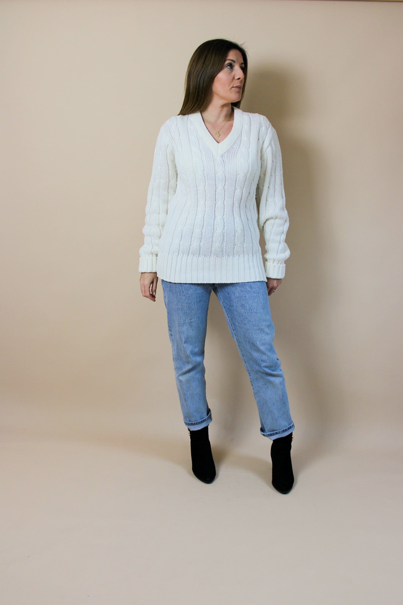 VINTAGE Sport Knit V Neck Jumper Size 10