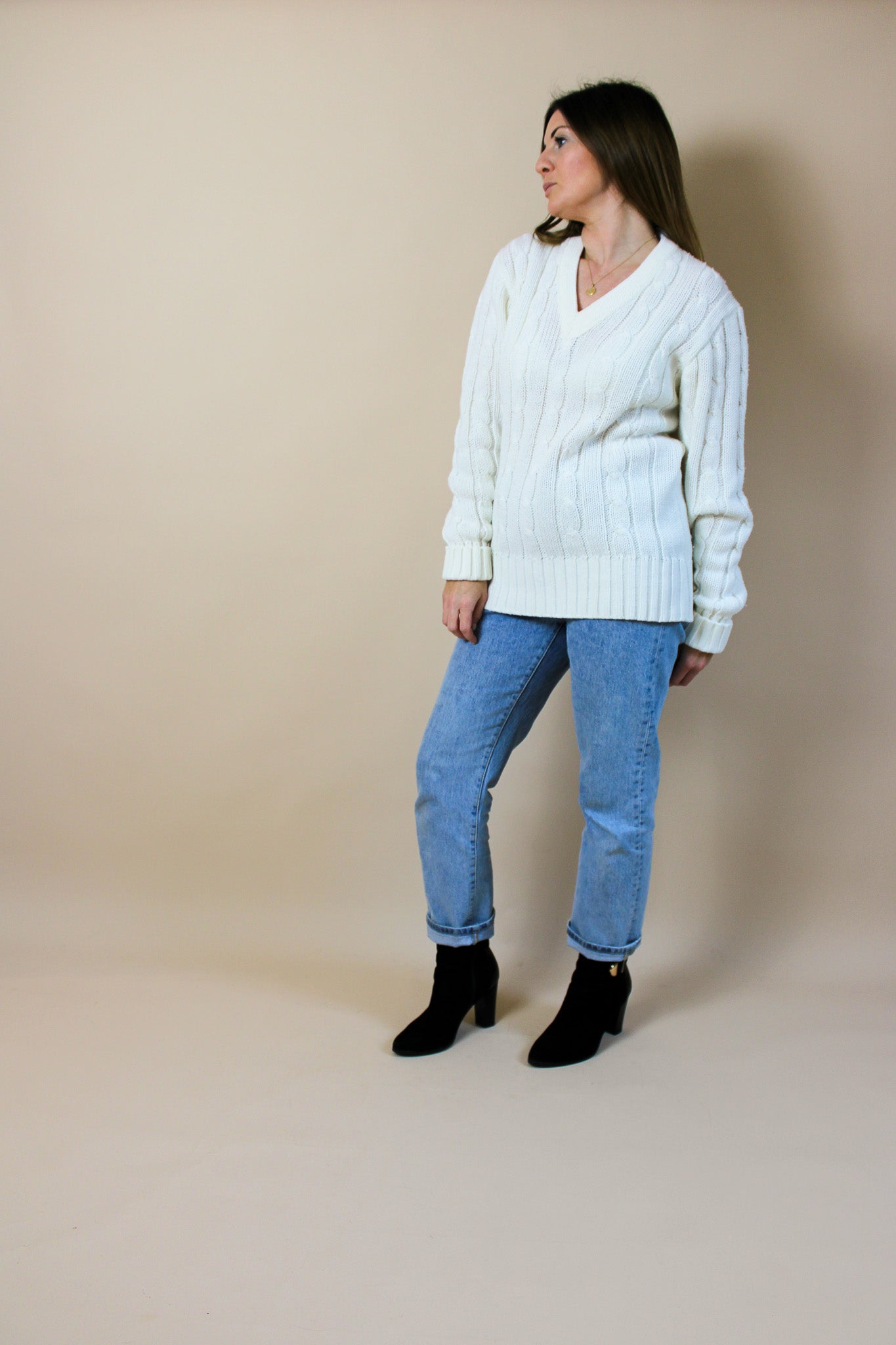 VINTAGE Sport Knit V Neck Jumper Size 10