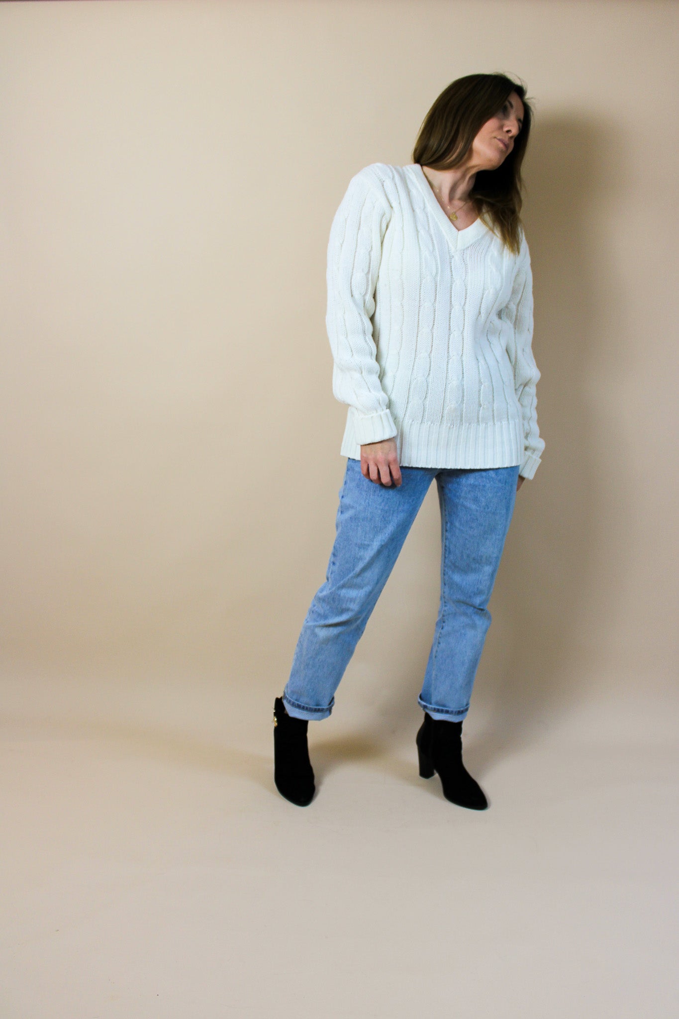 VINTAGE Sport Knit V Neck Jumper Size 10