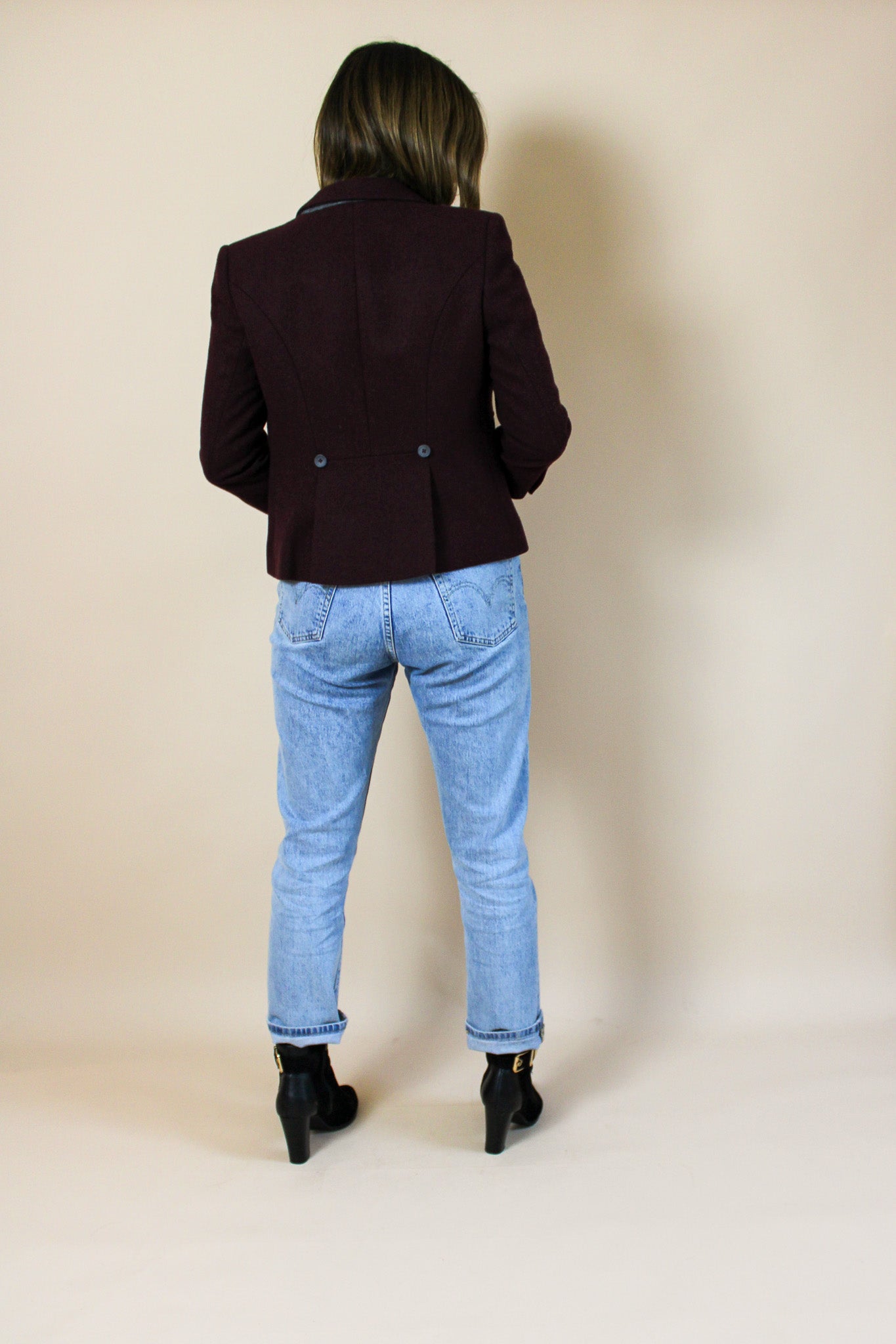 NW3 By HOBBS 100% Wool Fitted Button Blazer Size 8