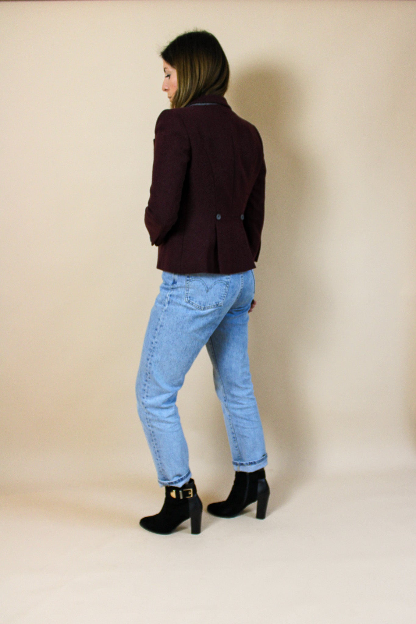 NW3 By HOBBS 100% Wool Fitted Button Blazer Size 8