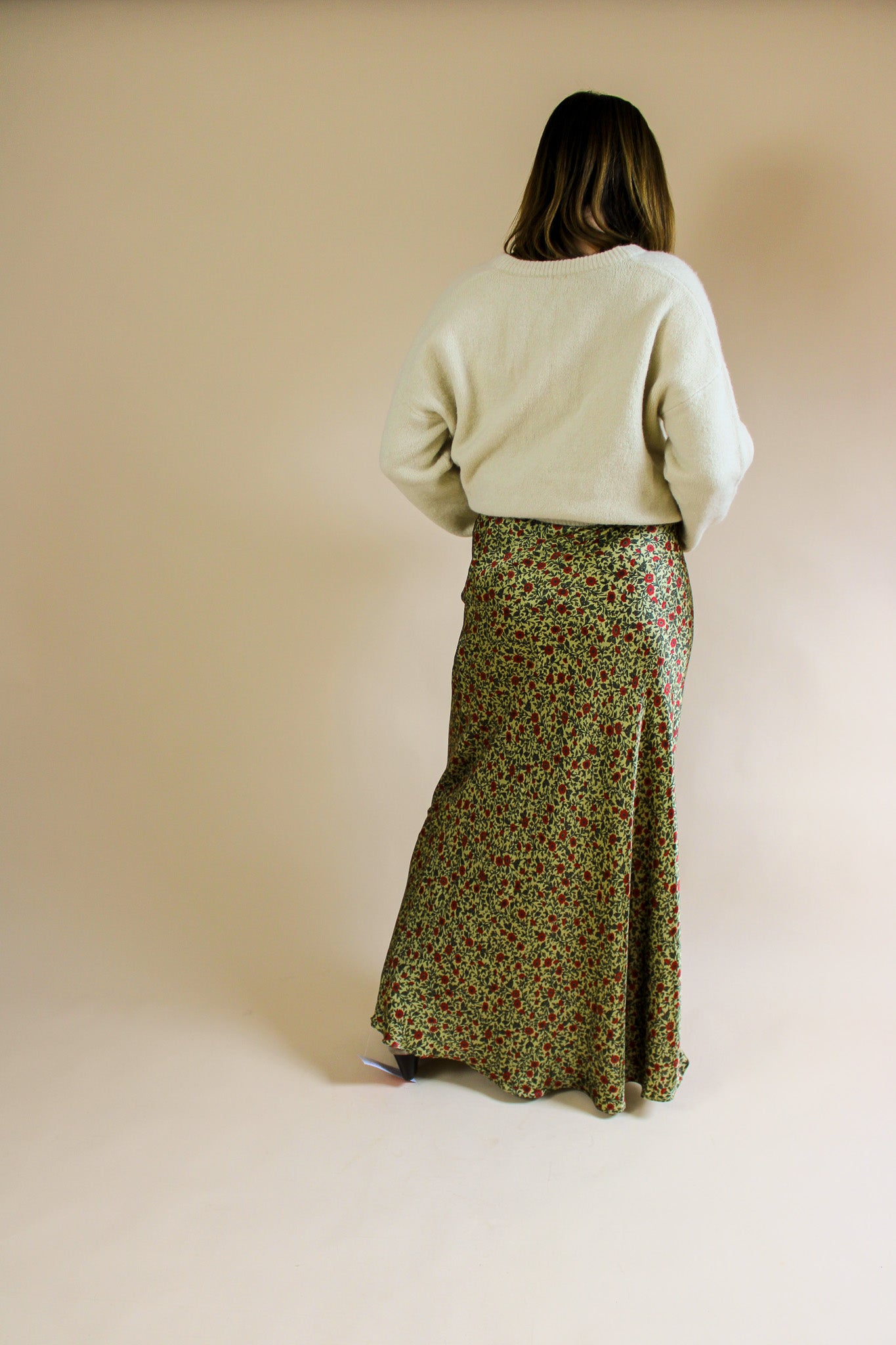 REALISATION PAR The Joni Floral Silk Midi Skirt Size XXL