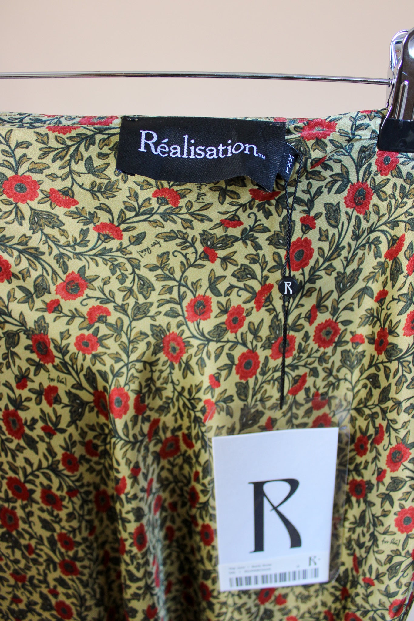 REALISATION PAR The Joni Floral Silk Midi Skirt Size XXL