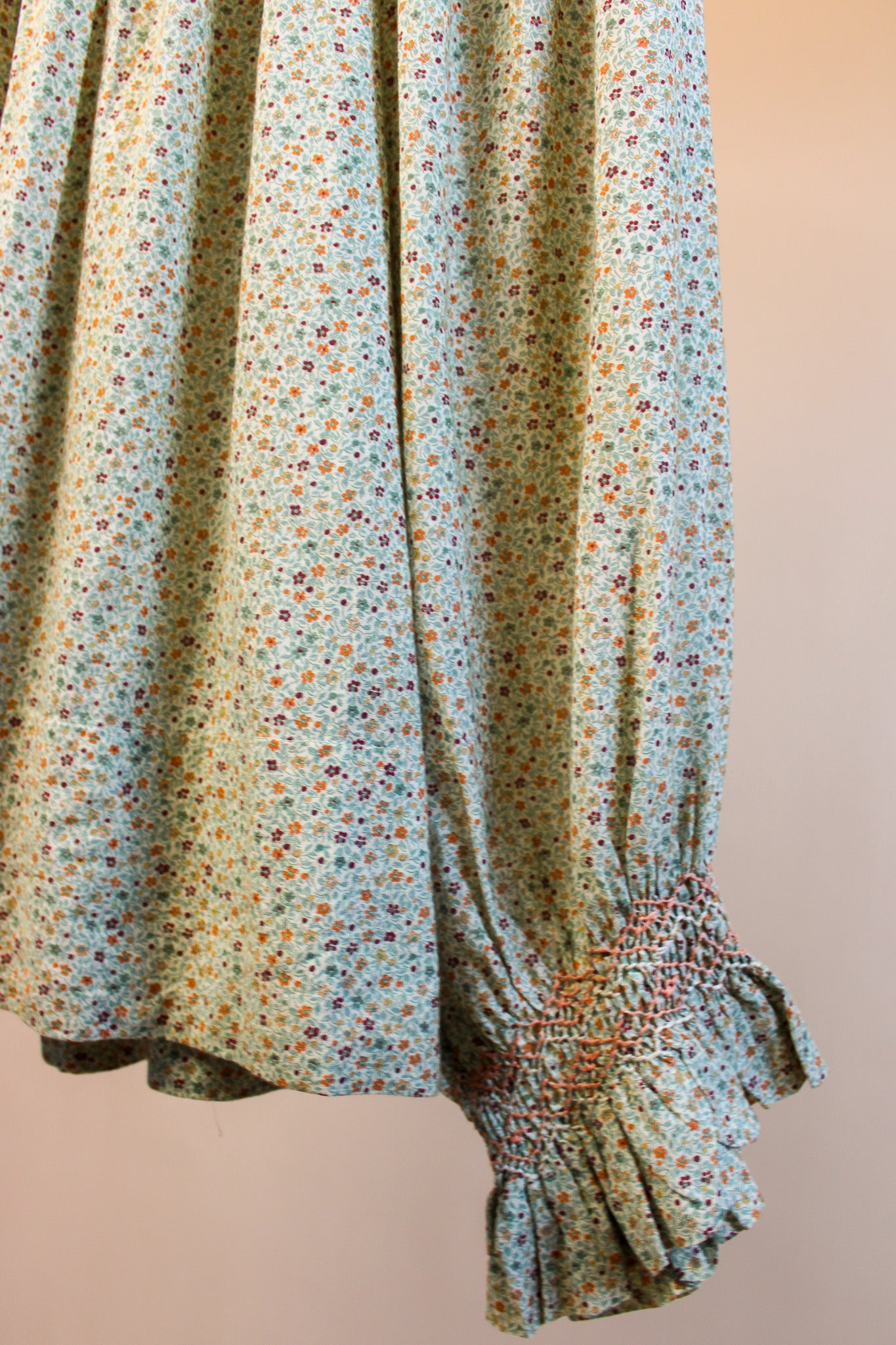 DOEN Amoret Smocked Floral Print Cotton Top Size M