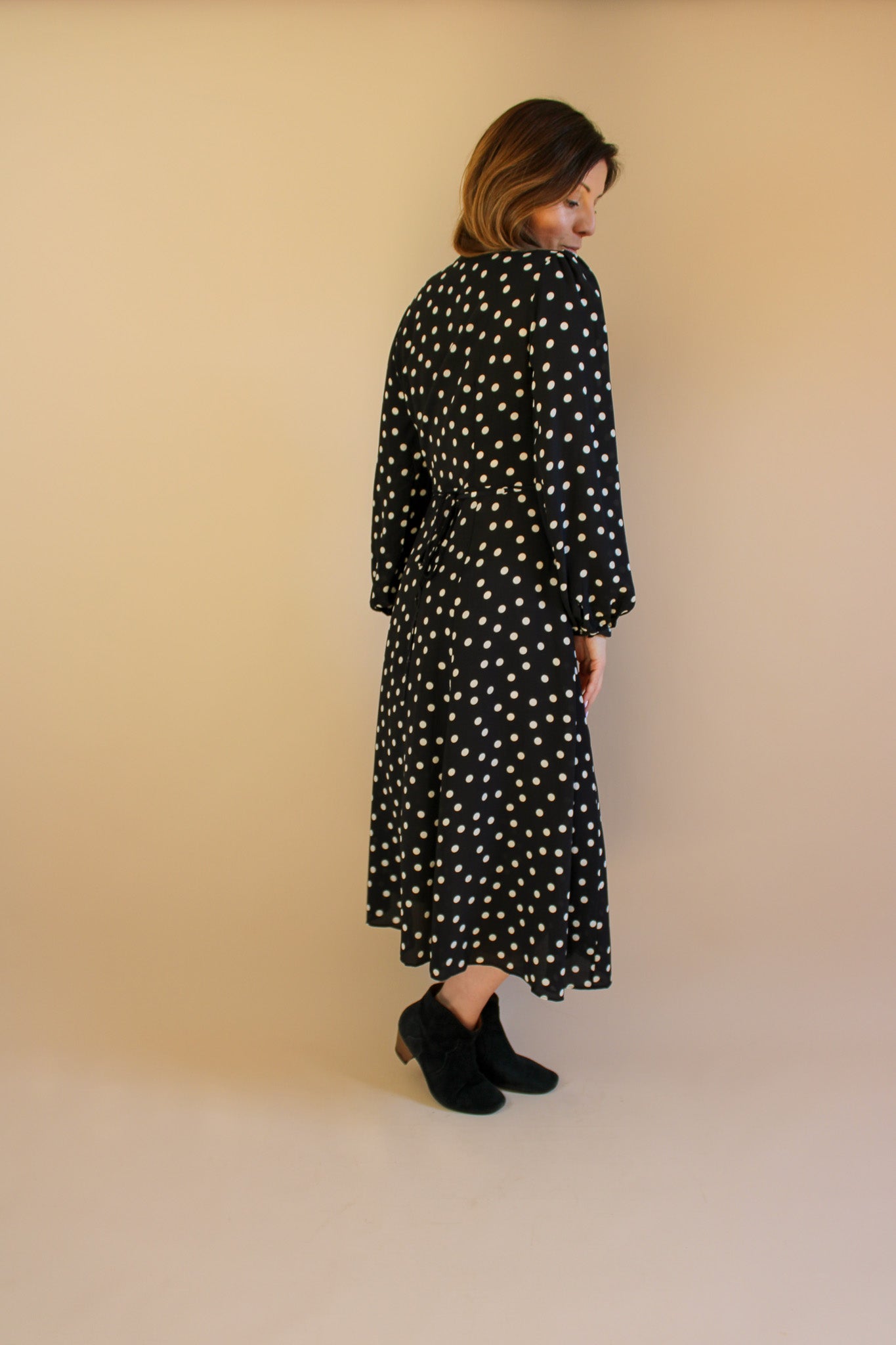 REALISATION PAR The Violette Polkadot Silk Wrap Dress Size L