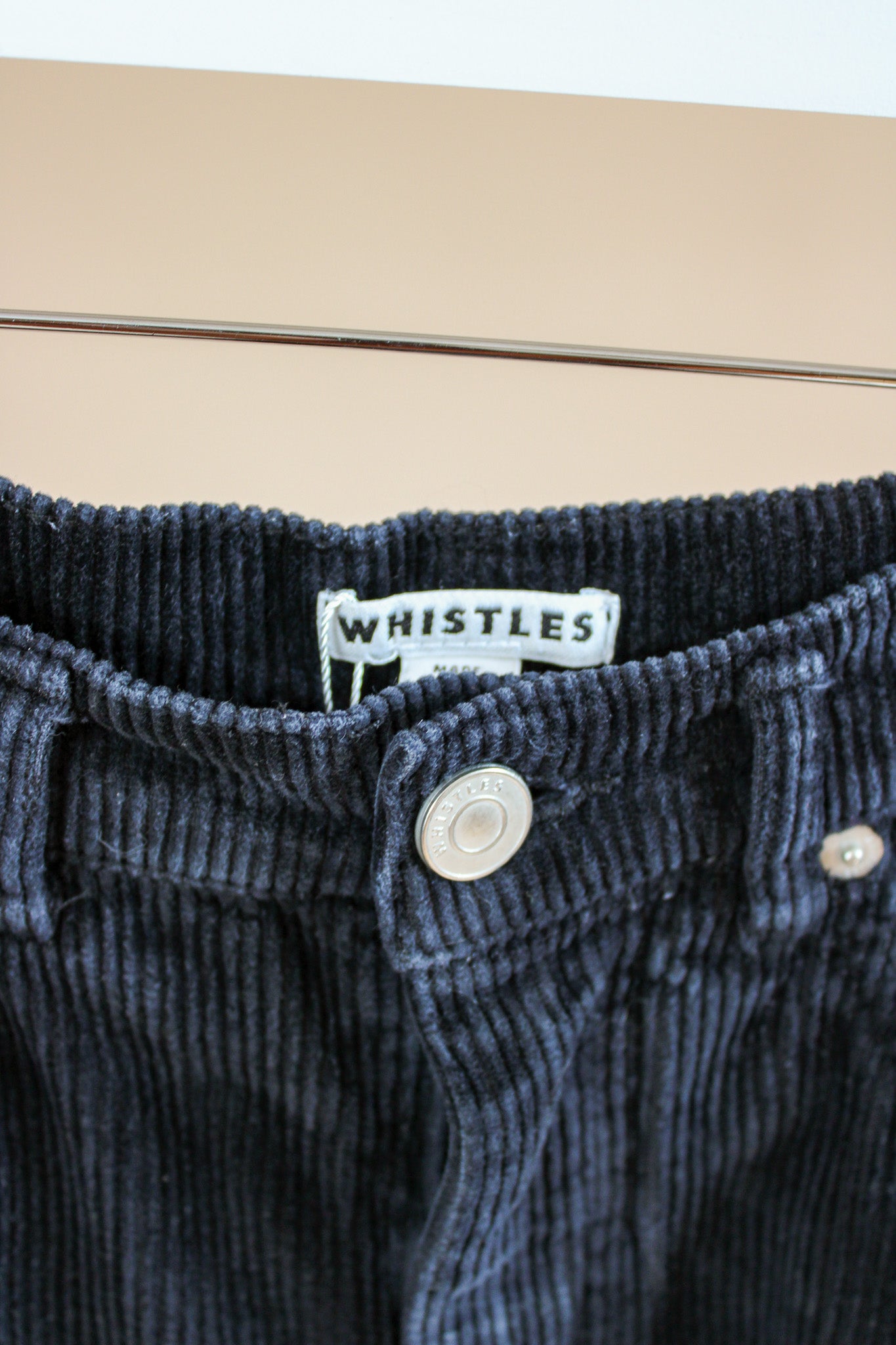 WHISTLES High Waisted Raw Edge Corduroy Trousers Size 10