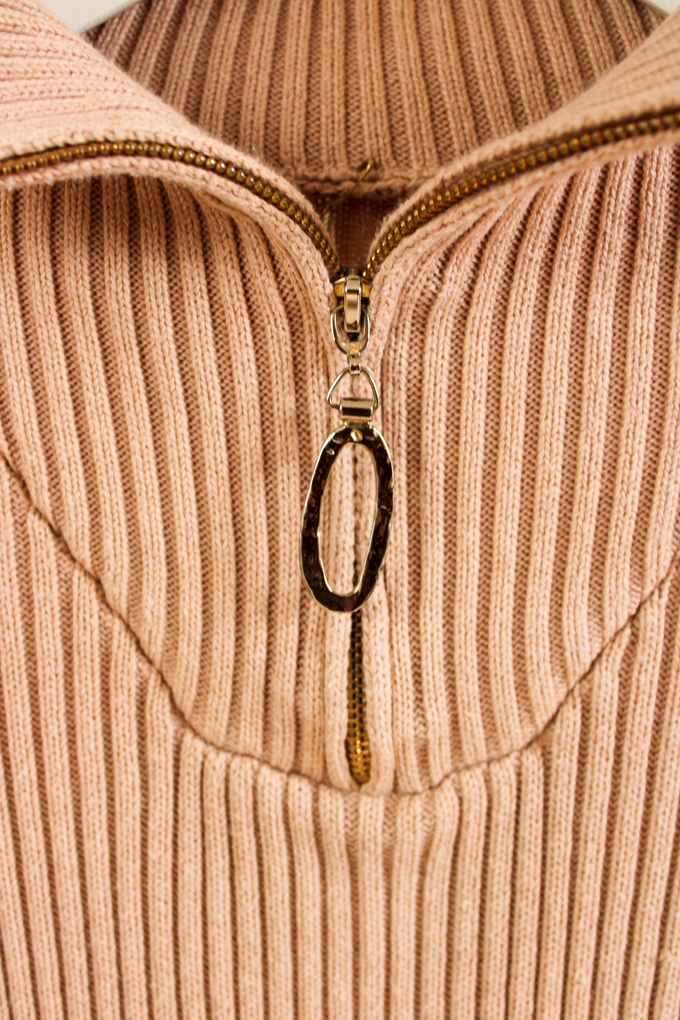 MOTHER OF PEARL Zip Detail Ribbed Cotton Sleeveless Jumper Size 10-12