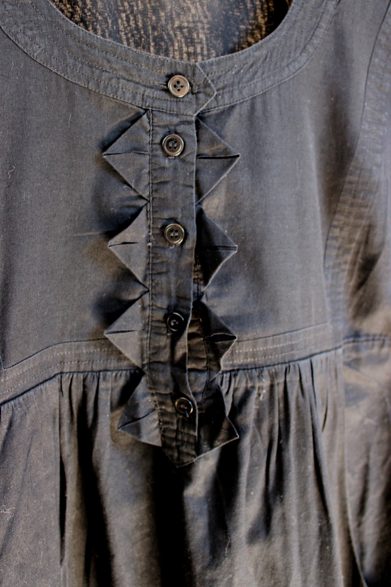 WHISTLES Long Sleeve Origami Button Mini Dress Size 12