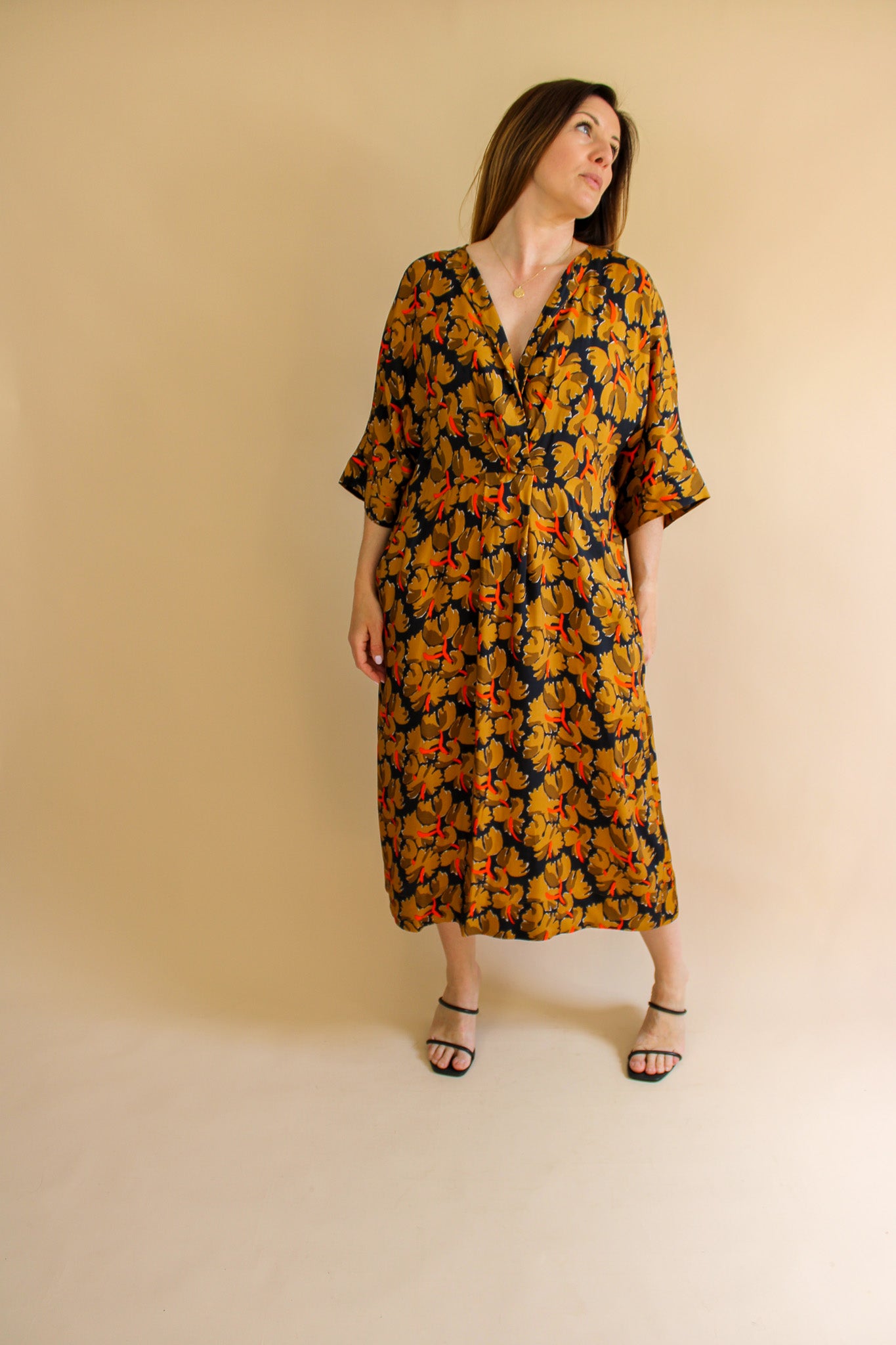 TOAST Lento Print Midi Dress Size 16