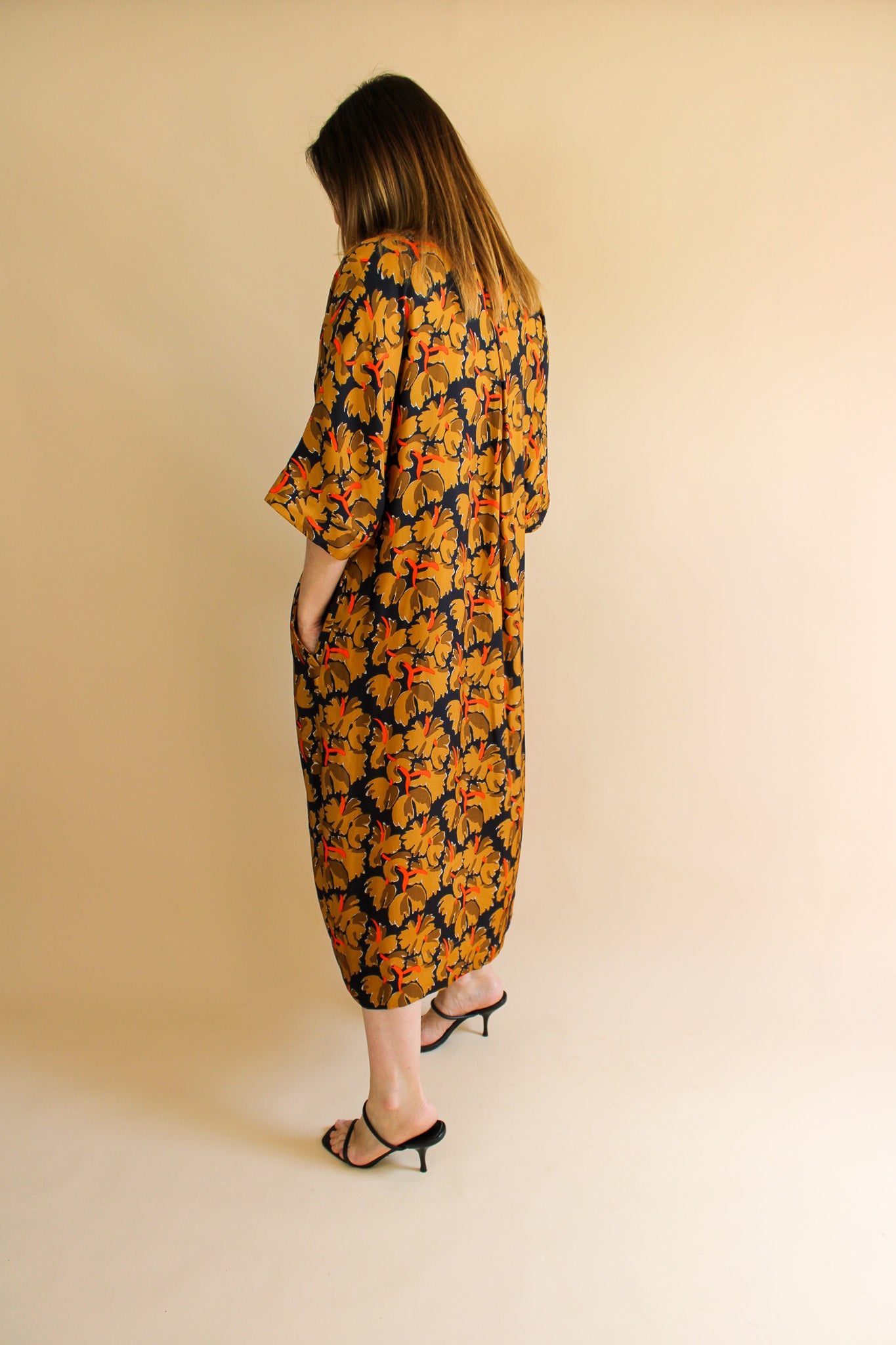 TOAST Lento Print Midi Dress Size 16