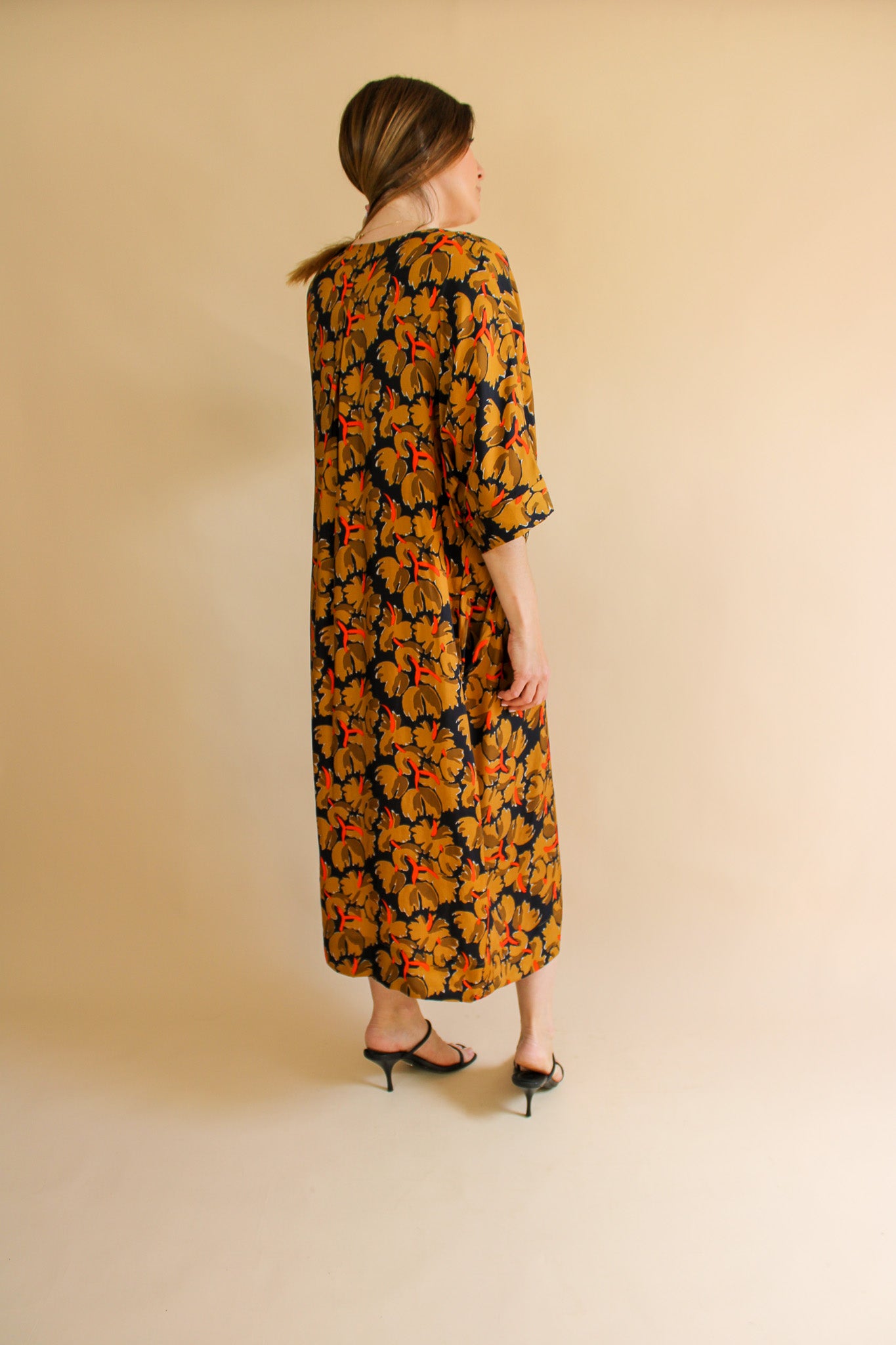 TOAST Lento Print Midi Dress Size 16