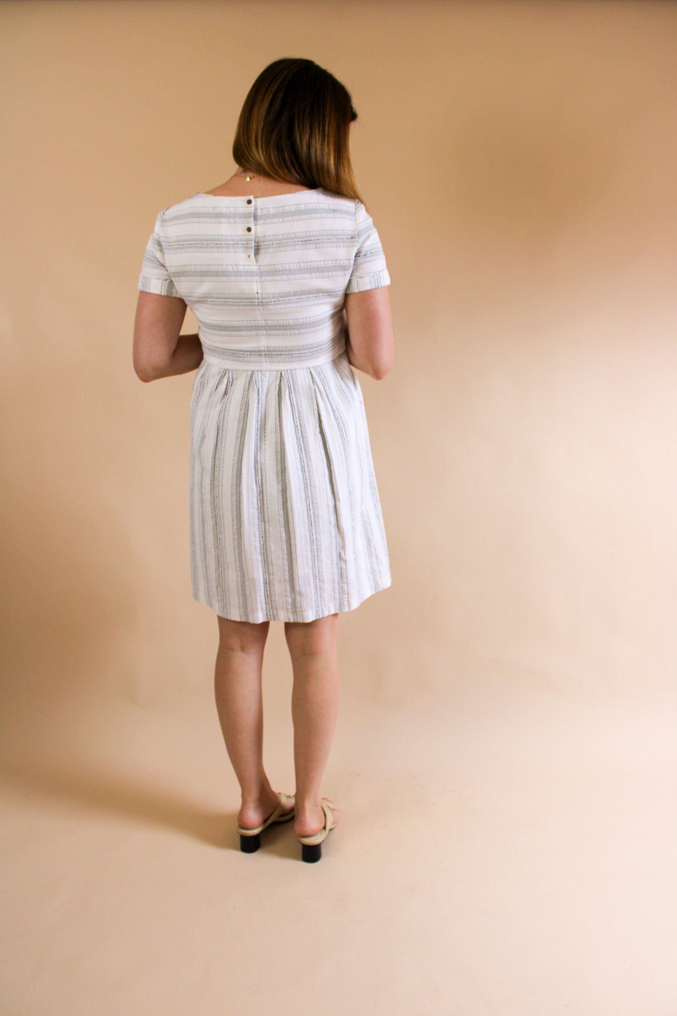 YARGICI Stripe Short Sleeve Dress Size 8