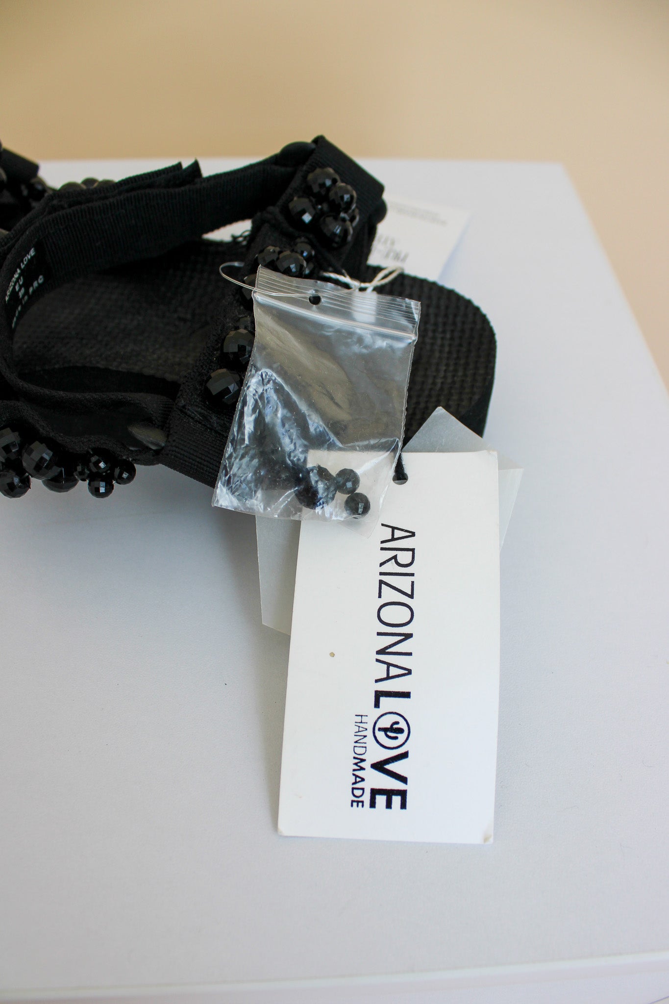 ARIZONA LOVE 'Black pearl' Embellished Sandals Size 4.5-5
