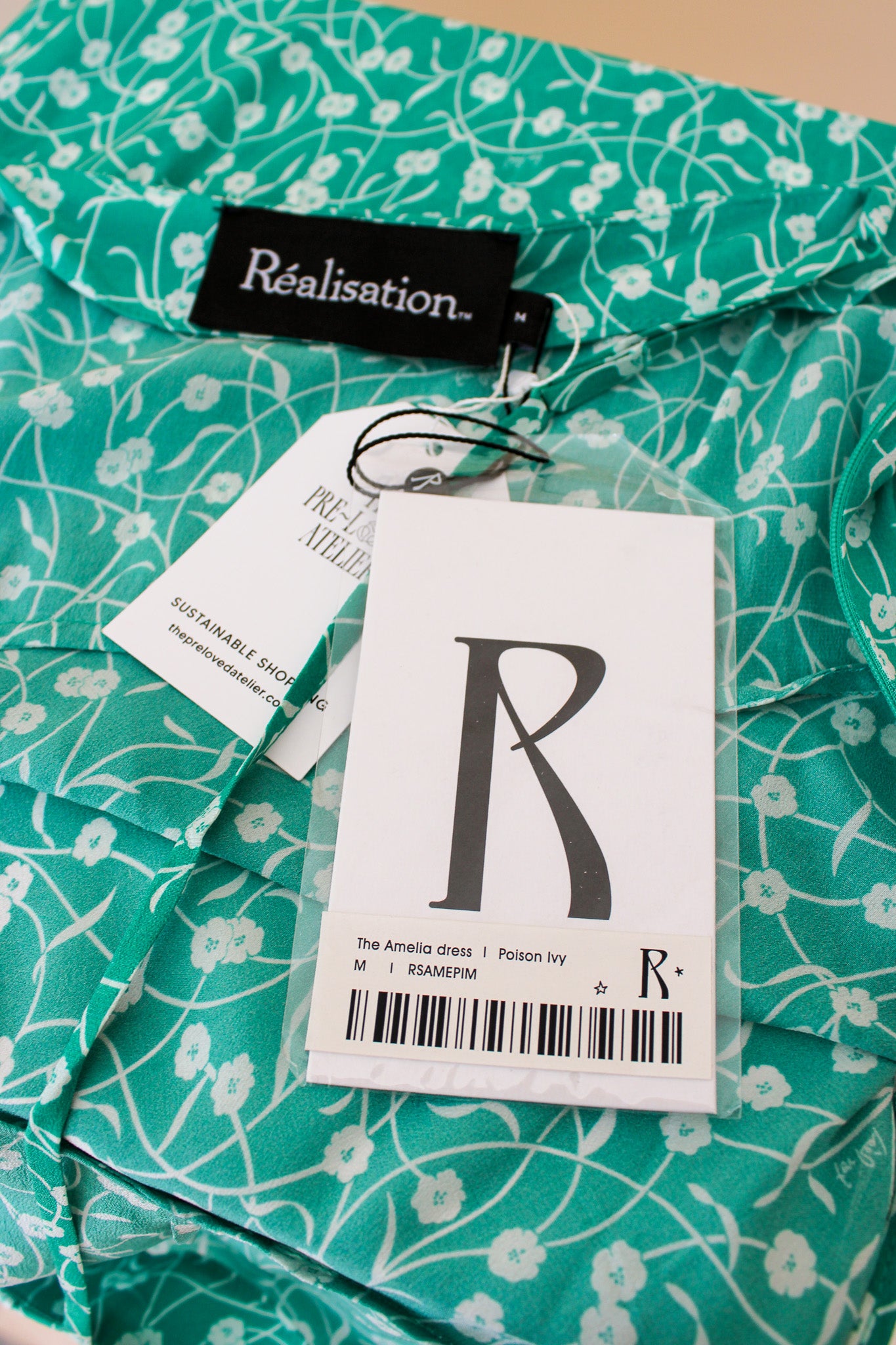 REALISATION PAR The Amelia Poison Ivy floral slip dress Size M