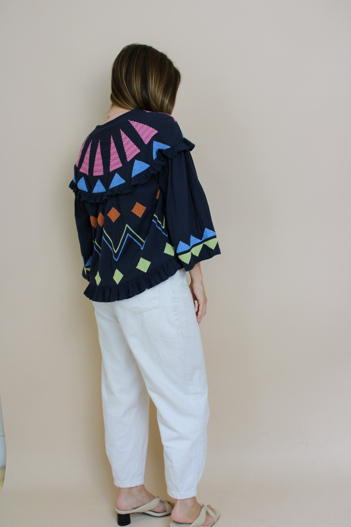 STELLA NOVA Embroidered Multi Shape Blouse Size 8-10