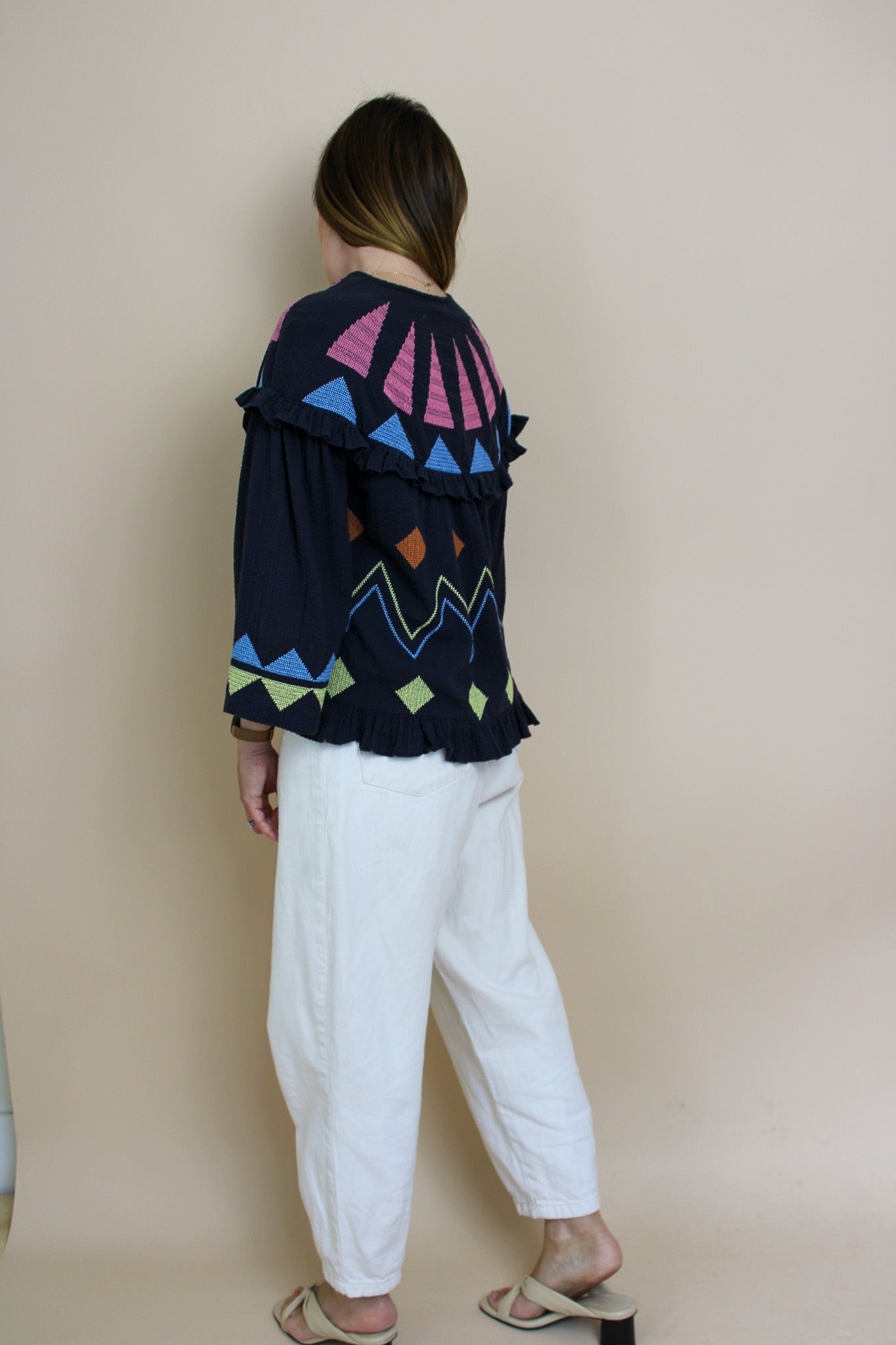 STELLA NOVA Embroidered Multi Shape Blouse Size 8-10