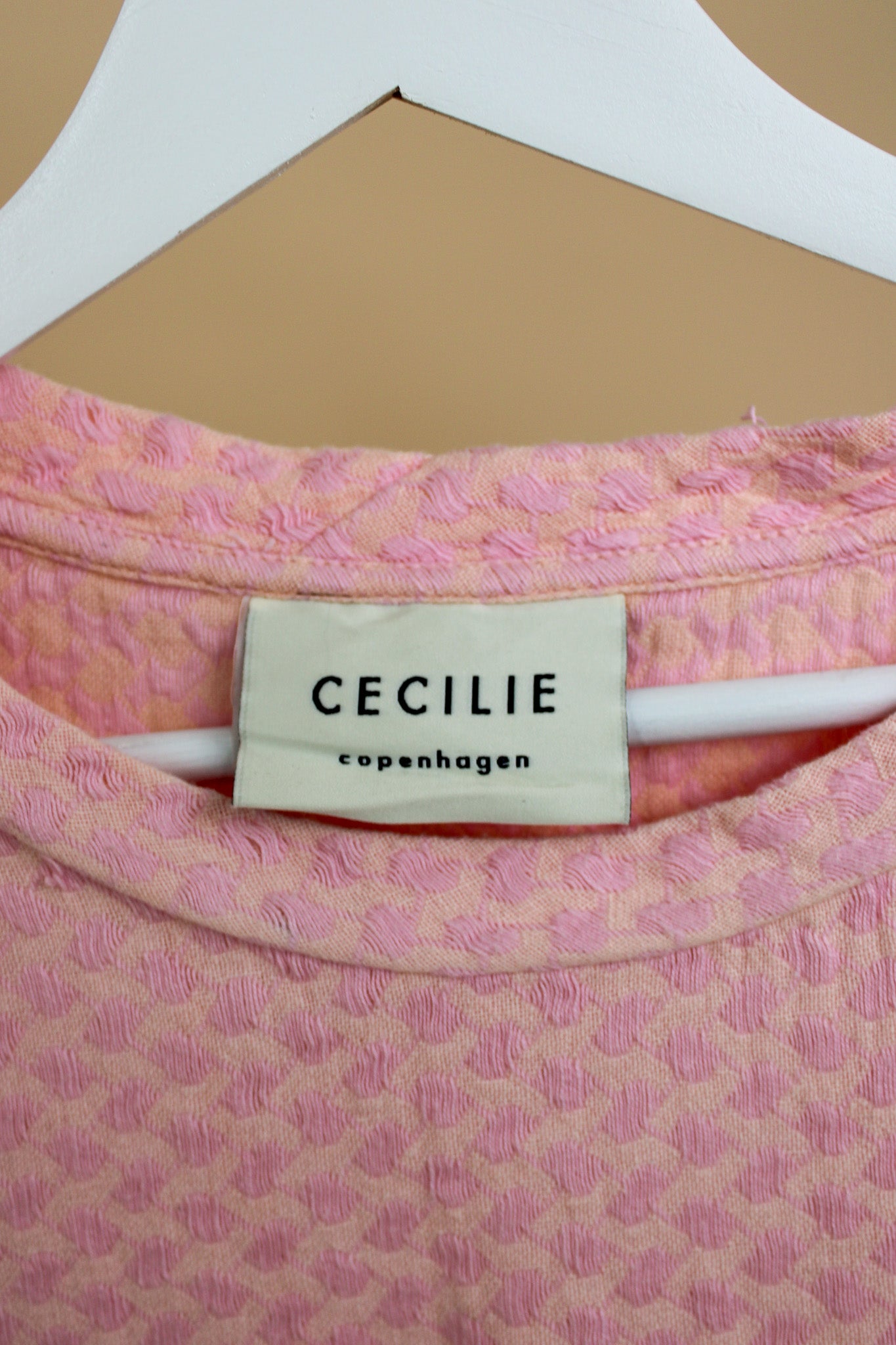 CECILIE COPENHAGEN check 2 O long sleeve midi dress Size S