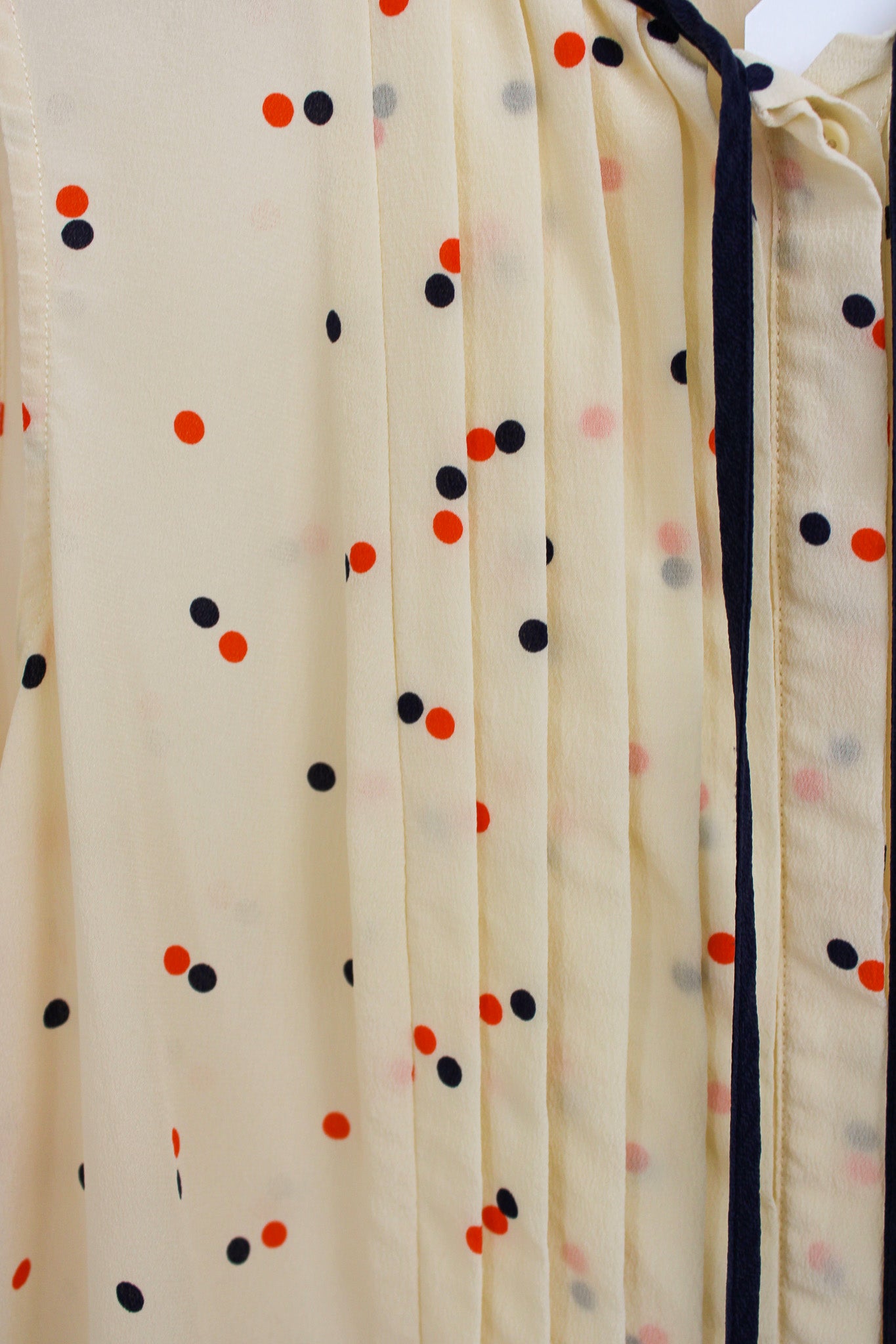 WHISTLES Sleeveless Polkadot Silk Blouse Size 10