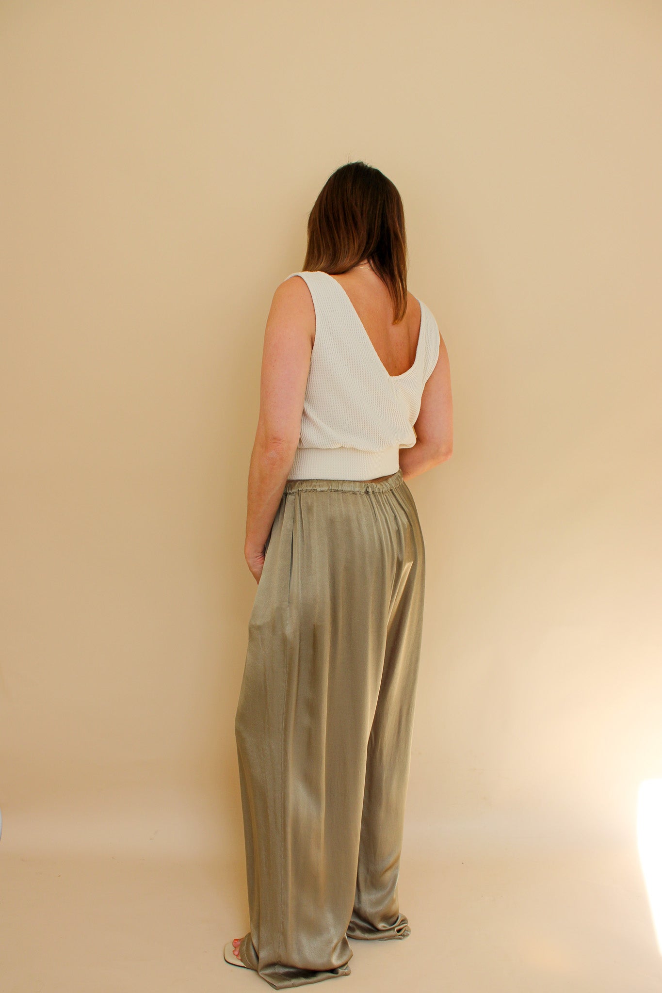 GHOST Drawstring Satin Trousers Size XL