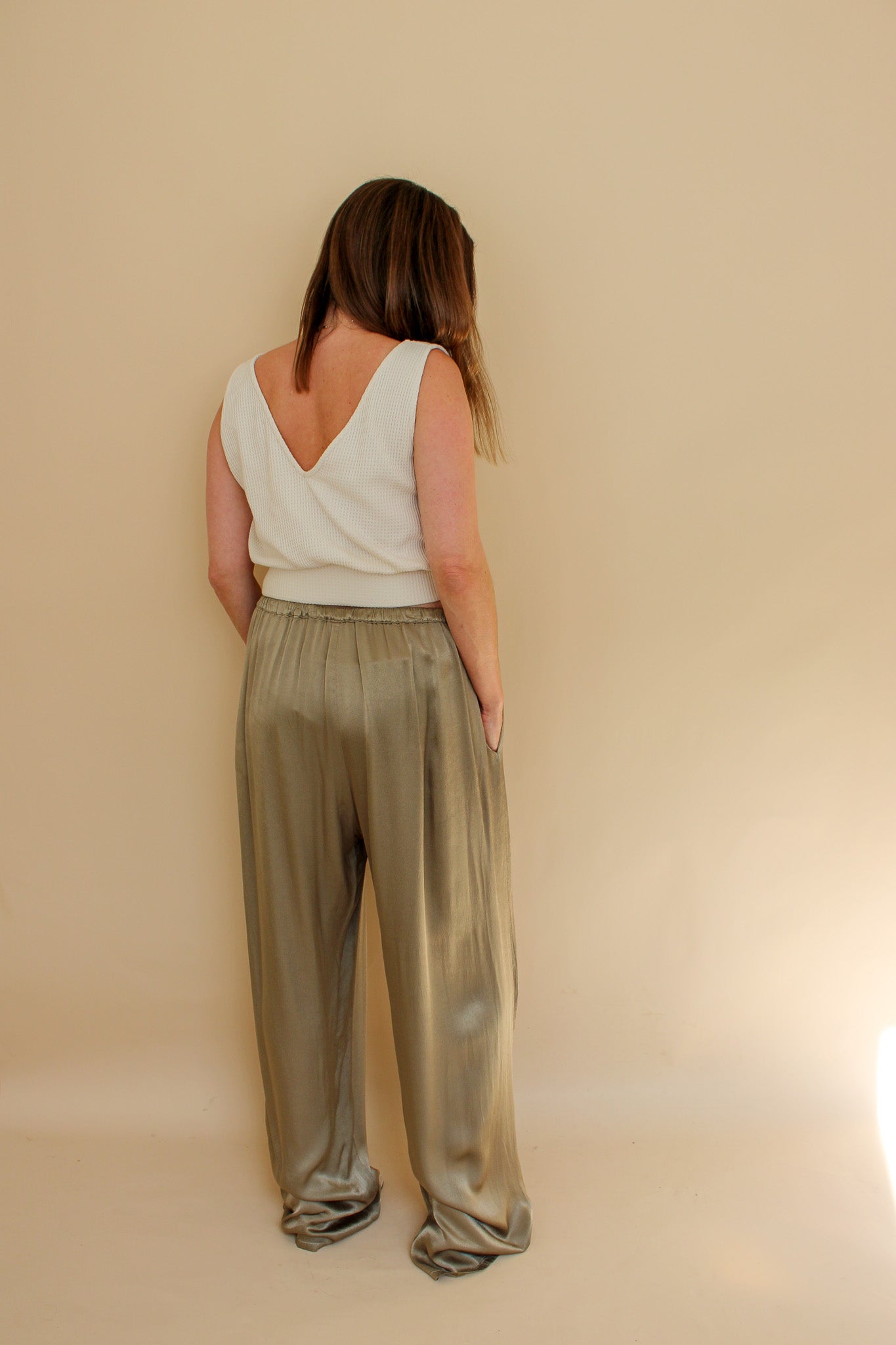 GHOST Drawstring Satin Trousers Size XL