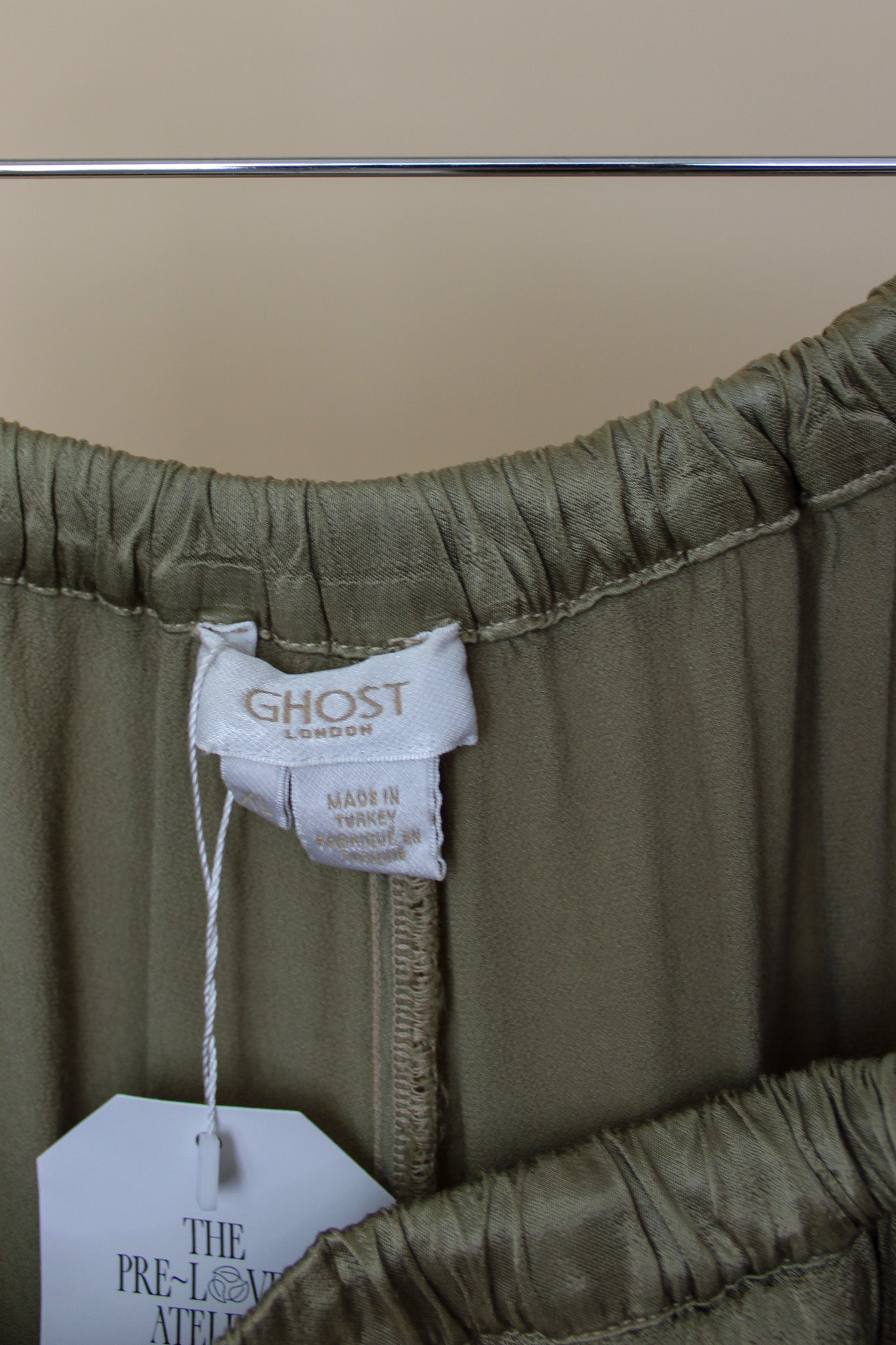 GHOST Drawstring Satin Trousers Size XL