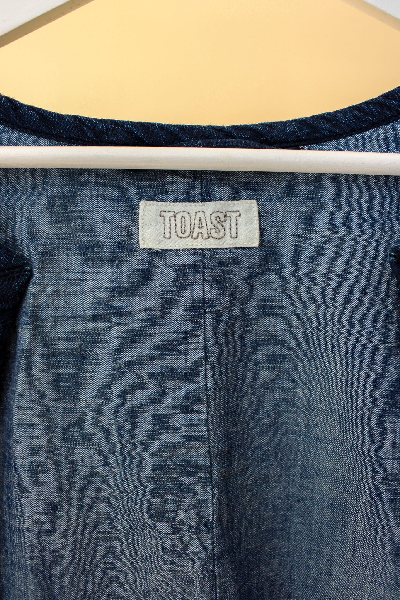TOAST Textured Cotton Denim Open Jacket Size 10