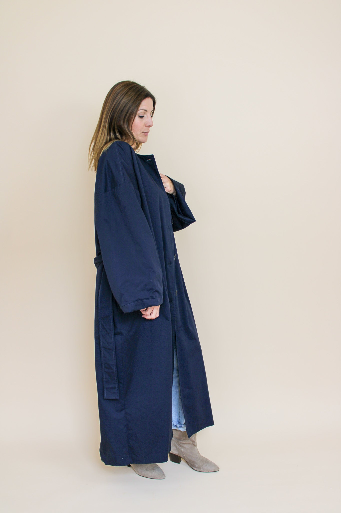 LOVECHILD 1979 Veda Collarless Trench Jacket Size 10