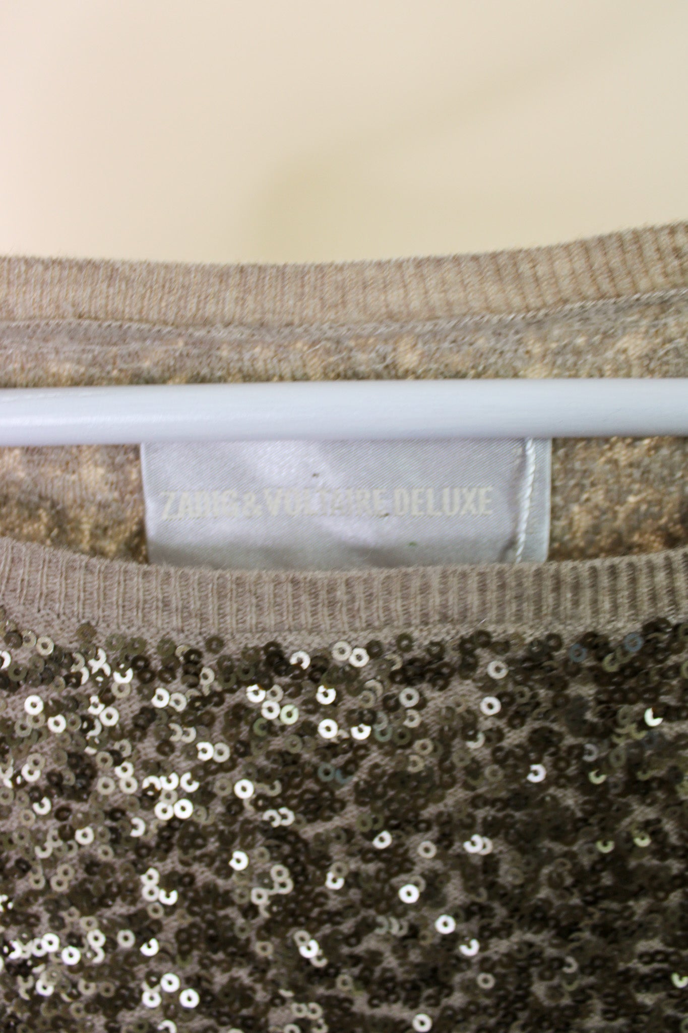 ZADIG & VOLTAIRE Deluxe Sequin Embellished Wool Jumper Size M