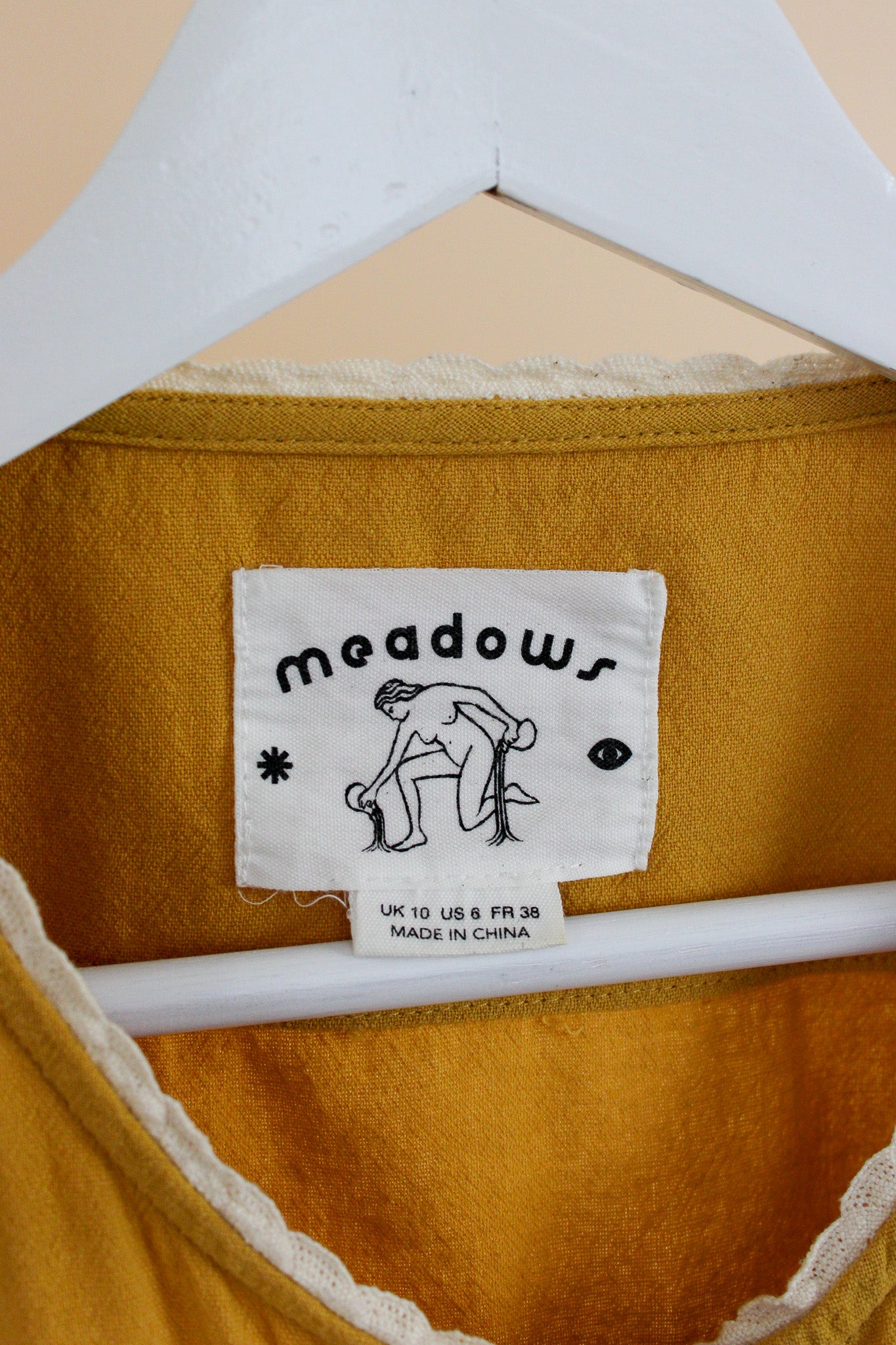 MEADOWS cropped embroidered cotton blouse Size 10