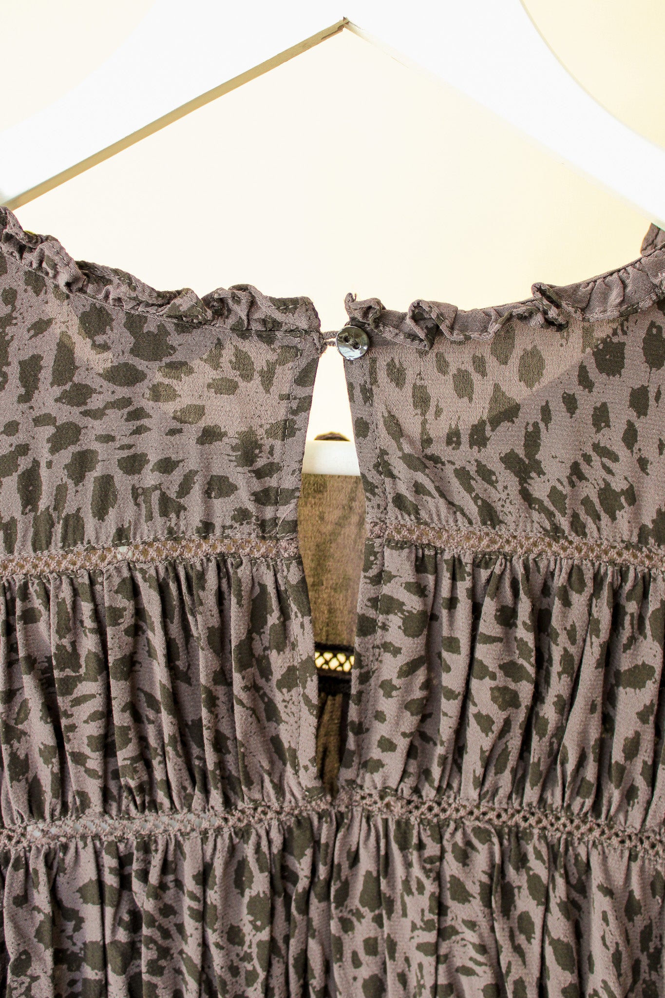 RAILS Kade Animal Print Smock Blouse Size L