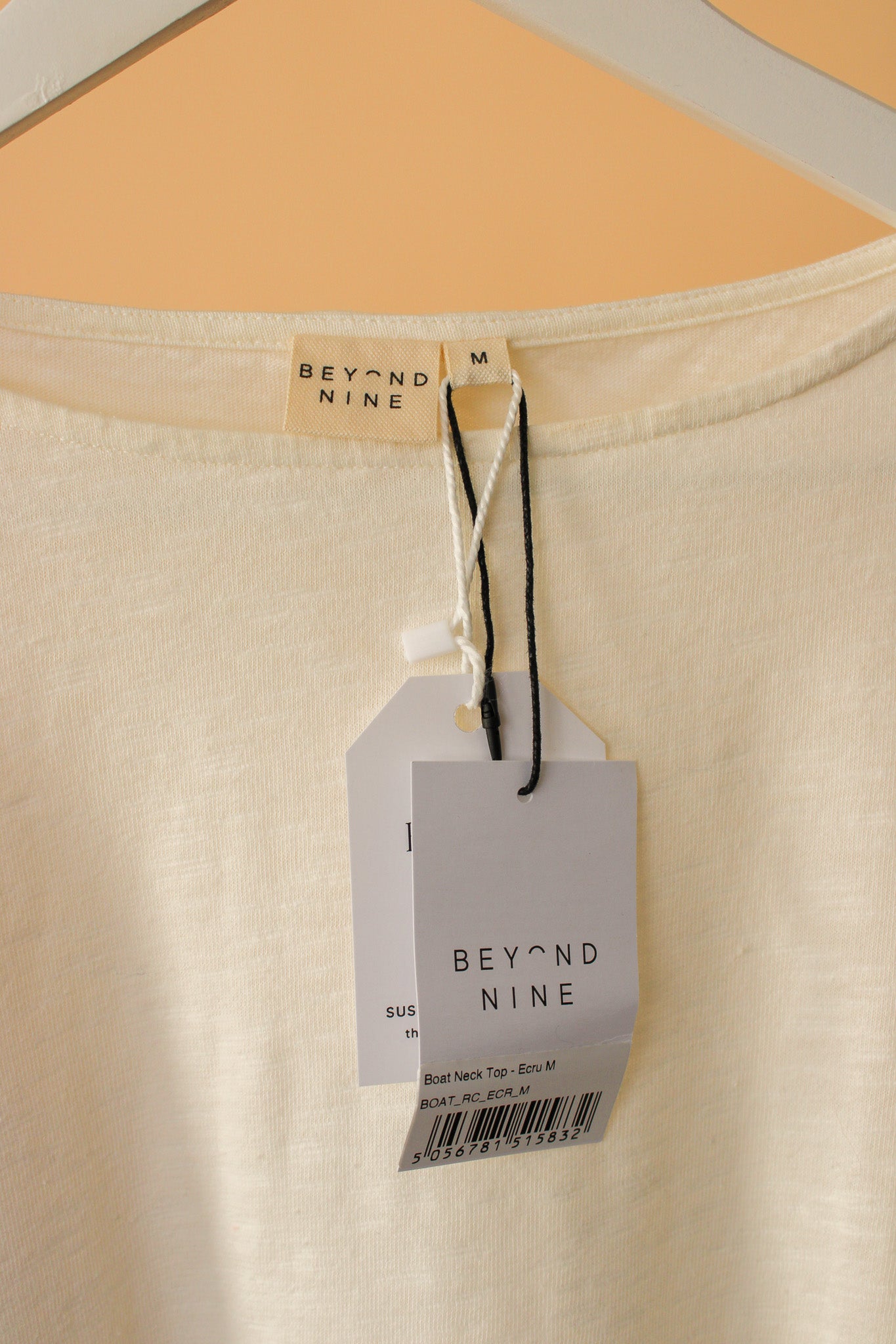 BEYOND NINE Boat Neck Top Size M