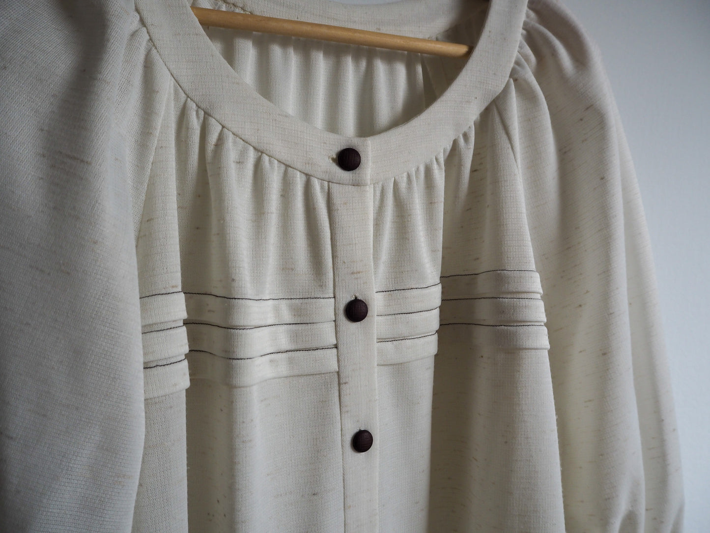 VINTAGE Button Pleat Swing Midi Dress UK 8-12